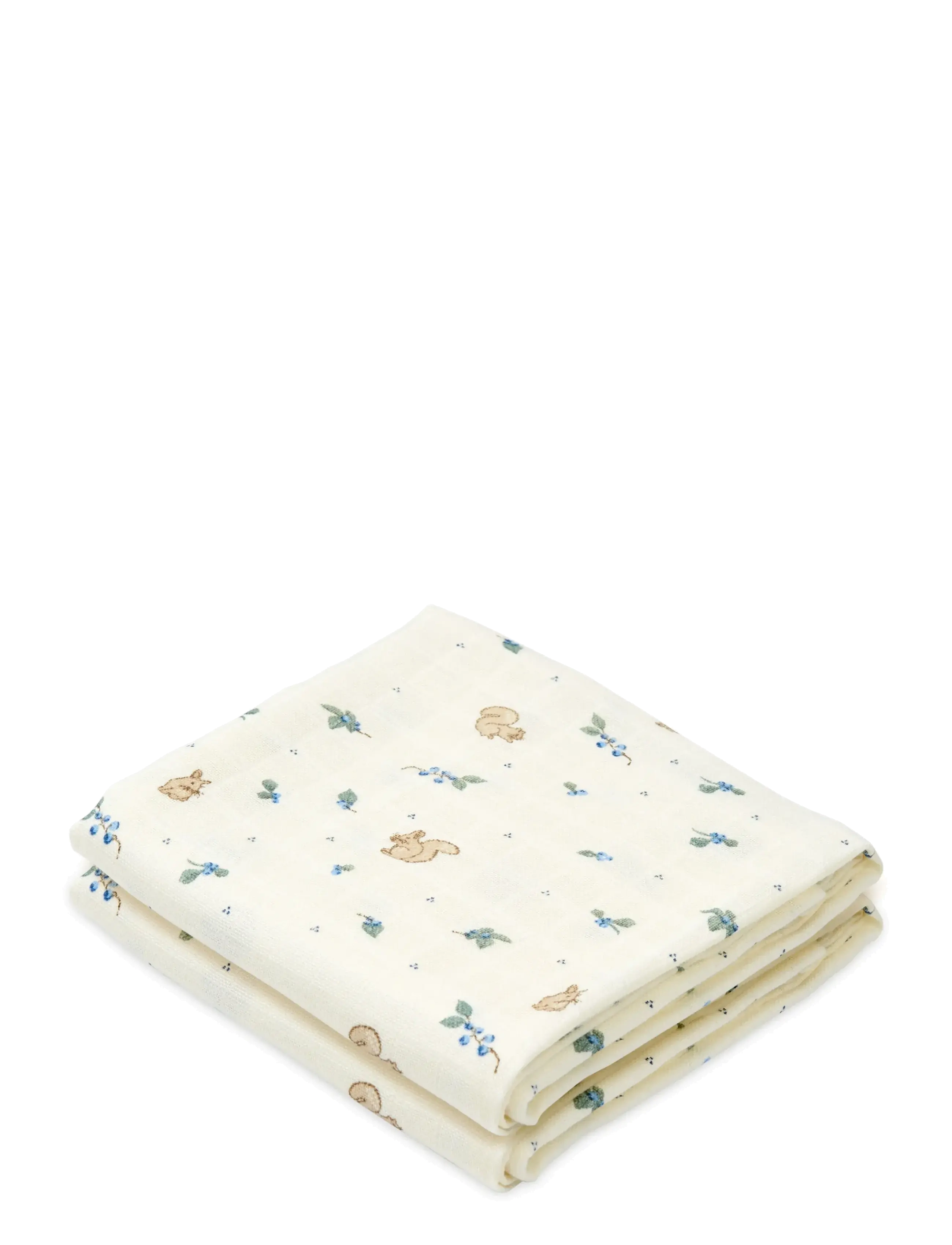 Cam Cam Copenhagen Muslin Cloth, Printed, 2-pack - GOTS - Classic Stripes Rose - Musliin linad - BLUEBERRIES / cream