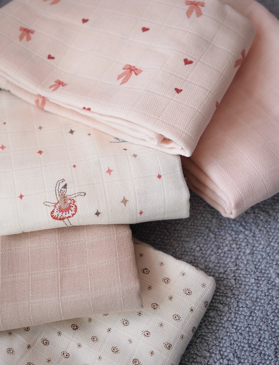 Cam Cam Copenhagen - Muslin Cloth, Printed, 2-pack - GOTS - Classic Stripes Rose - musliinist tekid - carousel - 5