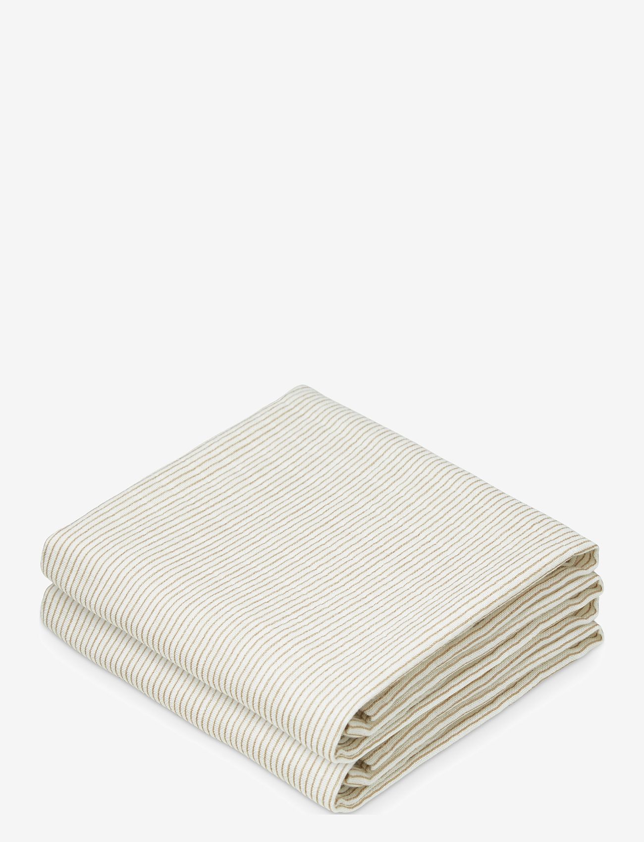 Cam Cam Copenhagen - Muslin Cloth, Printed, 2-pack - GOTS - muslindukar - classic stripes camel - 1