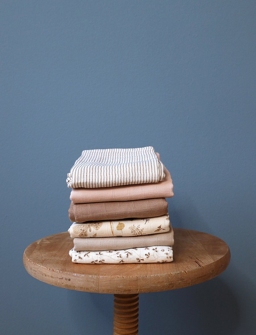 Cam Cam Copenhagen - Muslin Cloth, Printed, 2-pack - GOTS - Classic Stripes Rose - musselintæpper - classic stripes camel - 0
