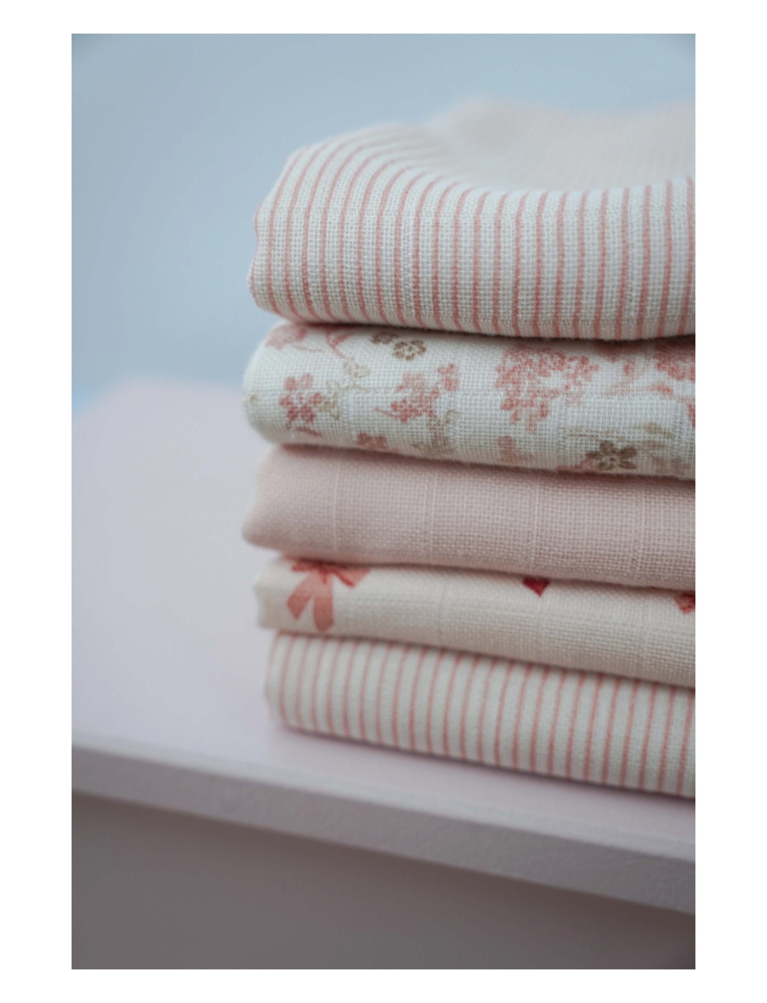 Cam Cam Copenhagen - Muslin Cloth, Printed, 2-pack - GOTS - Classic Stripes Rose - musliinist tekid - classic stripes rose - 2