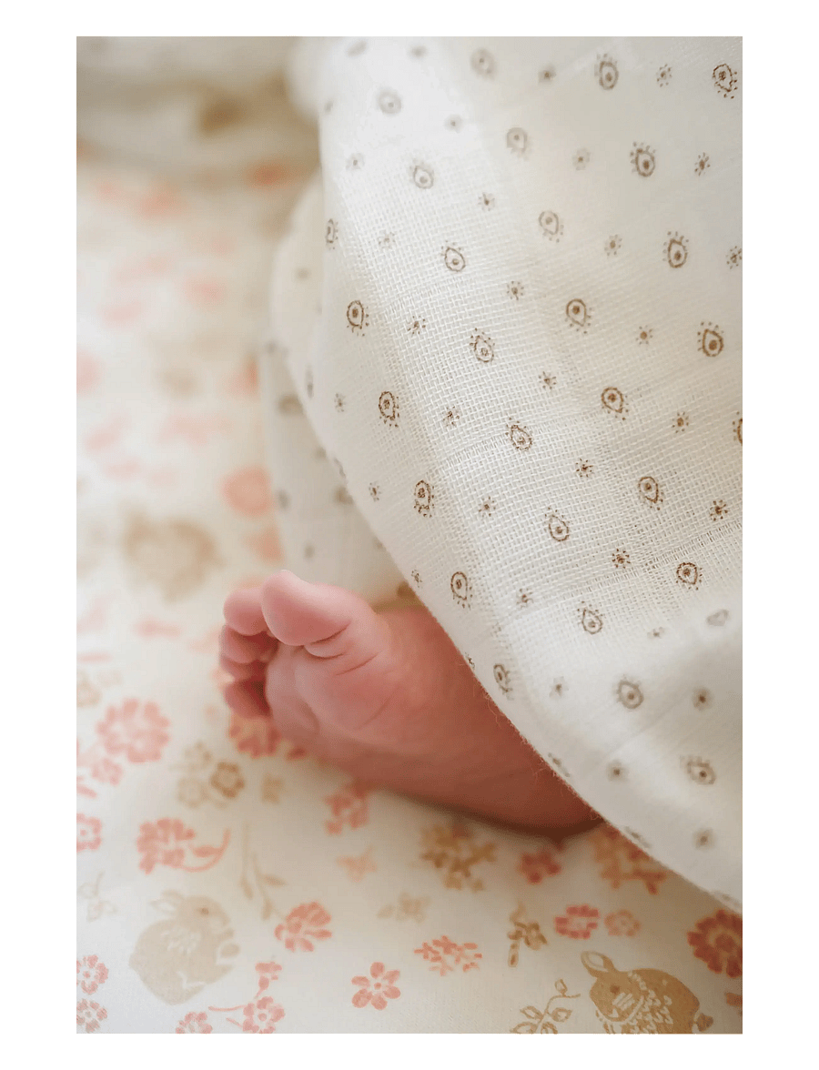 Cam Cam Copenhagen - Muslin Cloth, Printed, 2-pack - GOTS - Rowan - musselintæpper - rowan - 3