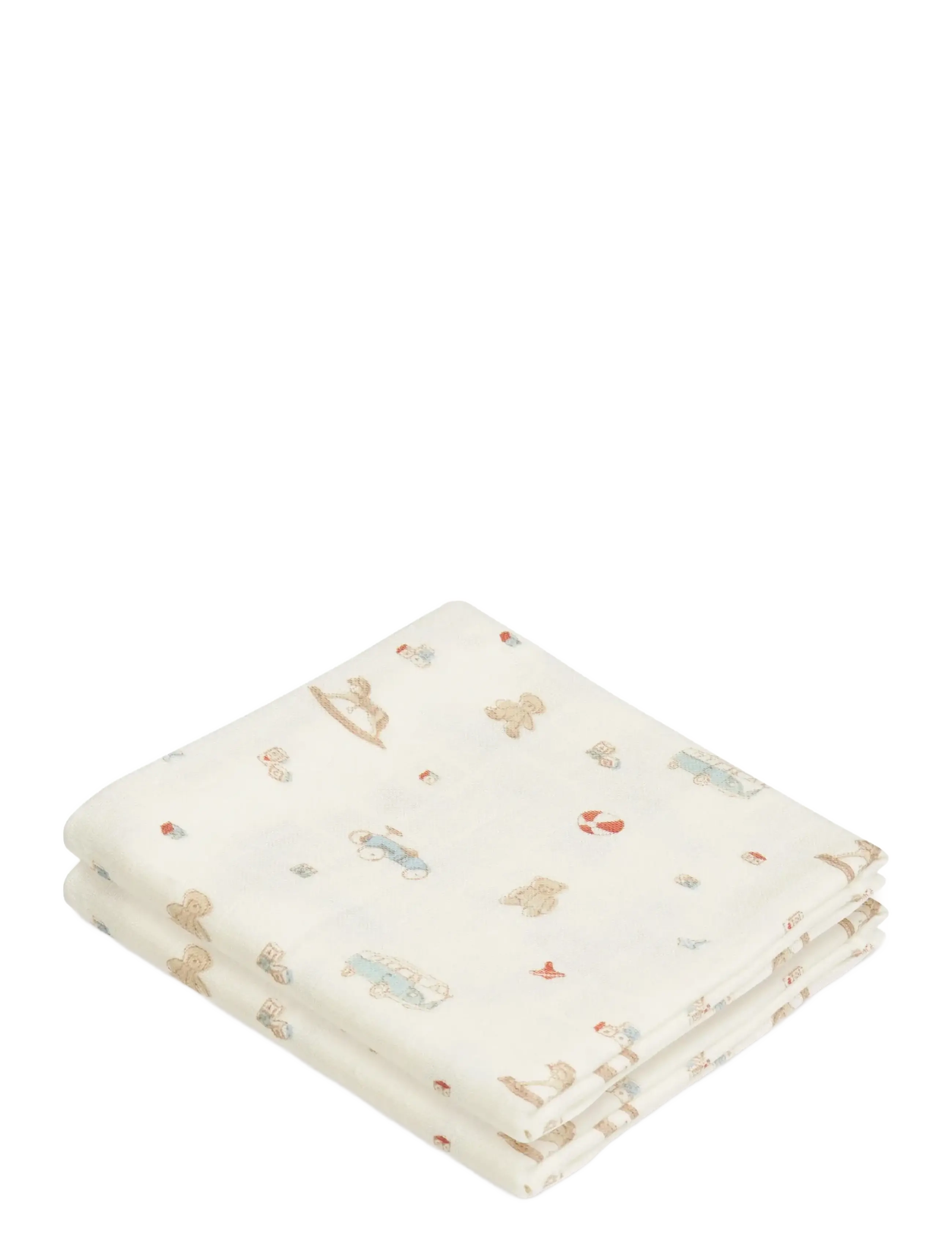 Cam Cam Copenhagen Muslin Cloth, Printed, 2-pack - GOTS - Classic Stripes Rose - Musliin linad - VINTAGE TOYS / cream
