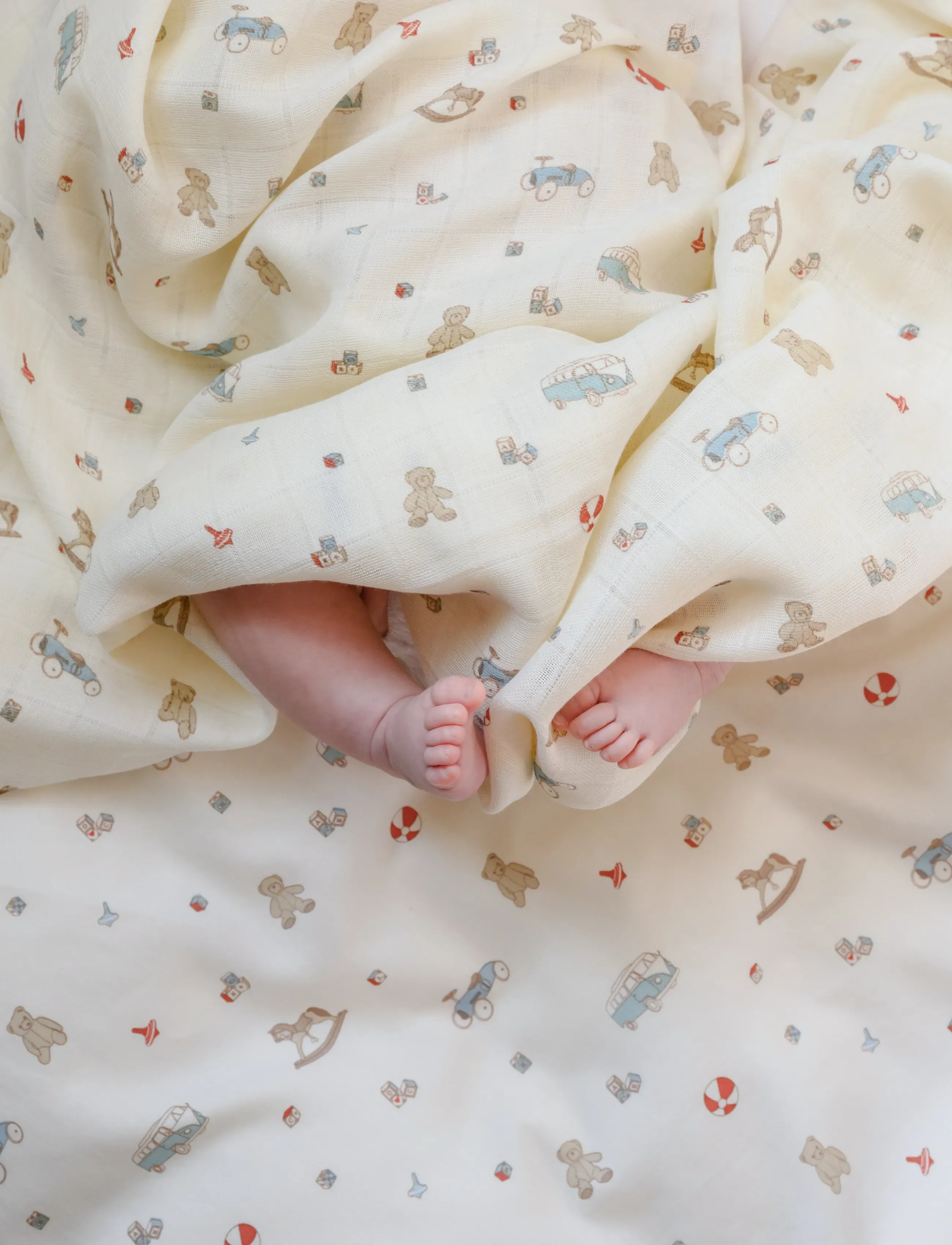 Cam Cam Copenhagen - Muslin Cloth, Printed, 2-pack - GOTS - Rowan - musliinist tekid - vintage toys - 2