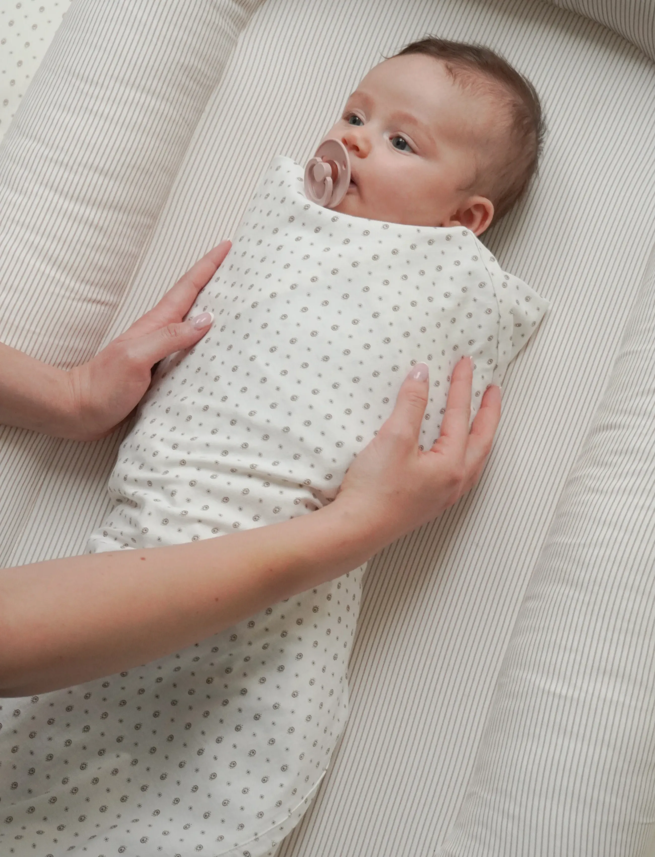 Cam Cam Copenhagen Jersey Swaddle - GOTS - Dreamland - Snuttefiltar - ROWAN / white