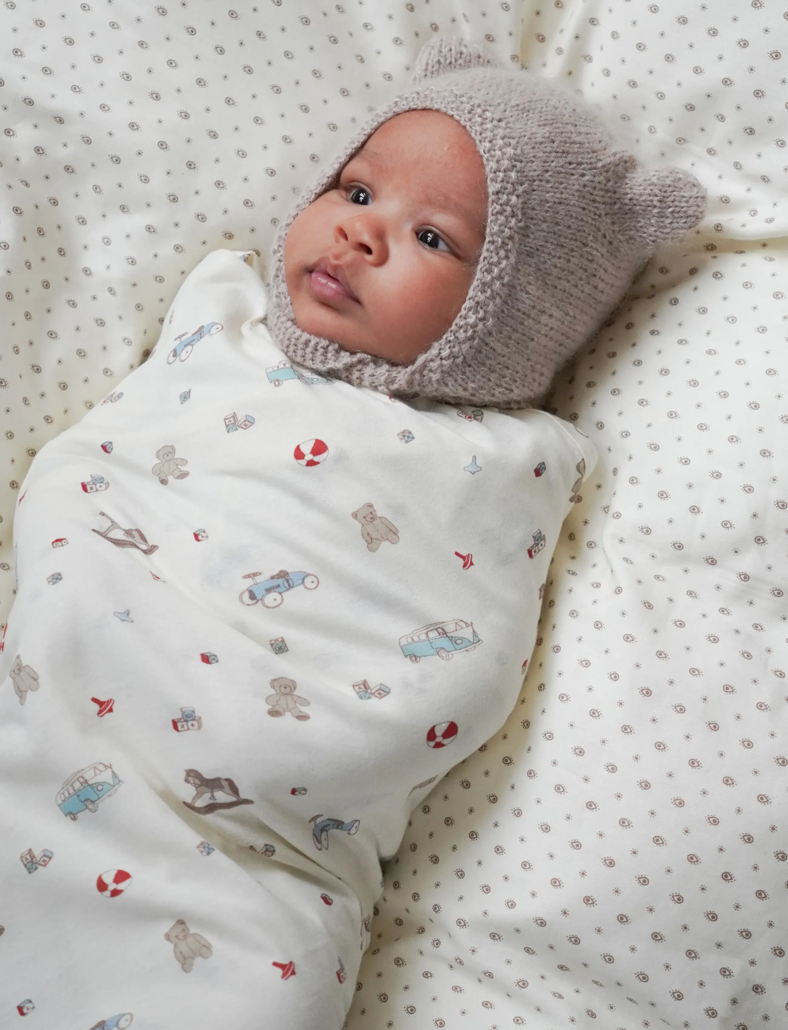 Cam Copenhagen Jersey Swaddle Gots Woodland, One Size, Baby Sleep, Creme - Cuddle Blankets, Kinder