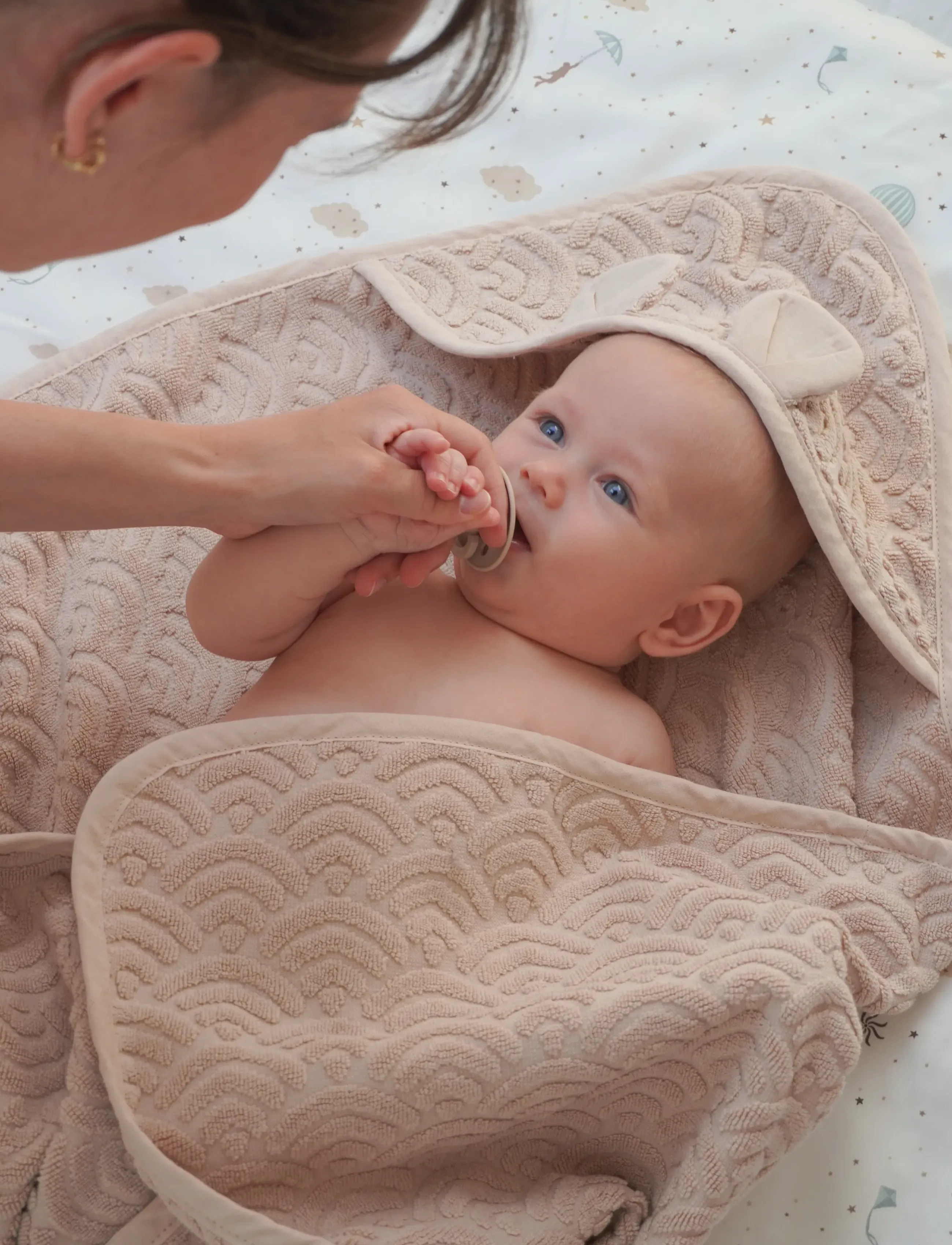 Cam Cam Copenhagen Towel, Baby, Hooded w/ ears - Baden - ALMOND / beige