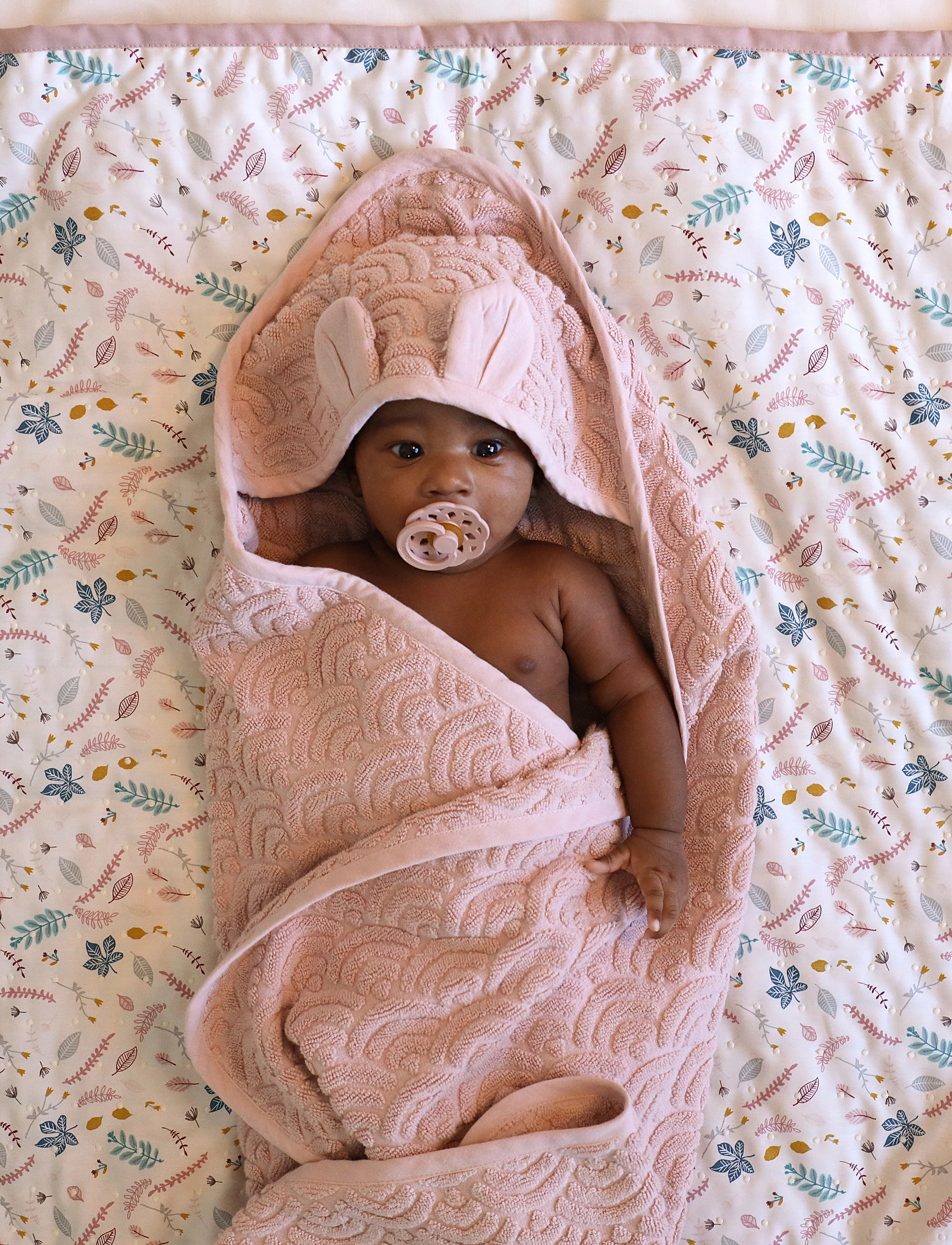 Cam Cam Copenhagen Towel, Baby, Hooded w/ ears - Baden - DUSTY ROSE / pink/rose