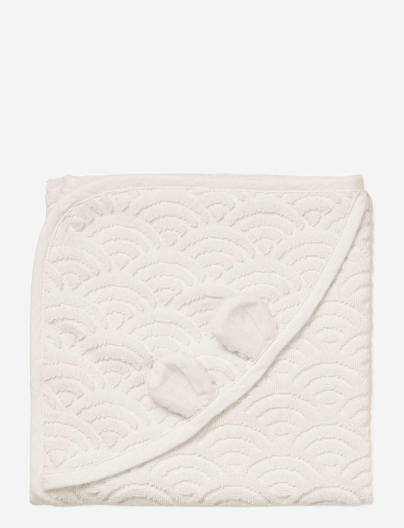 Cam Cam Copenhagen Hooded Baby Towel W/ Ears Gots Almond, Håndklæde, Hvid, Str: ONE SIZE