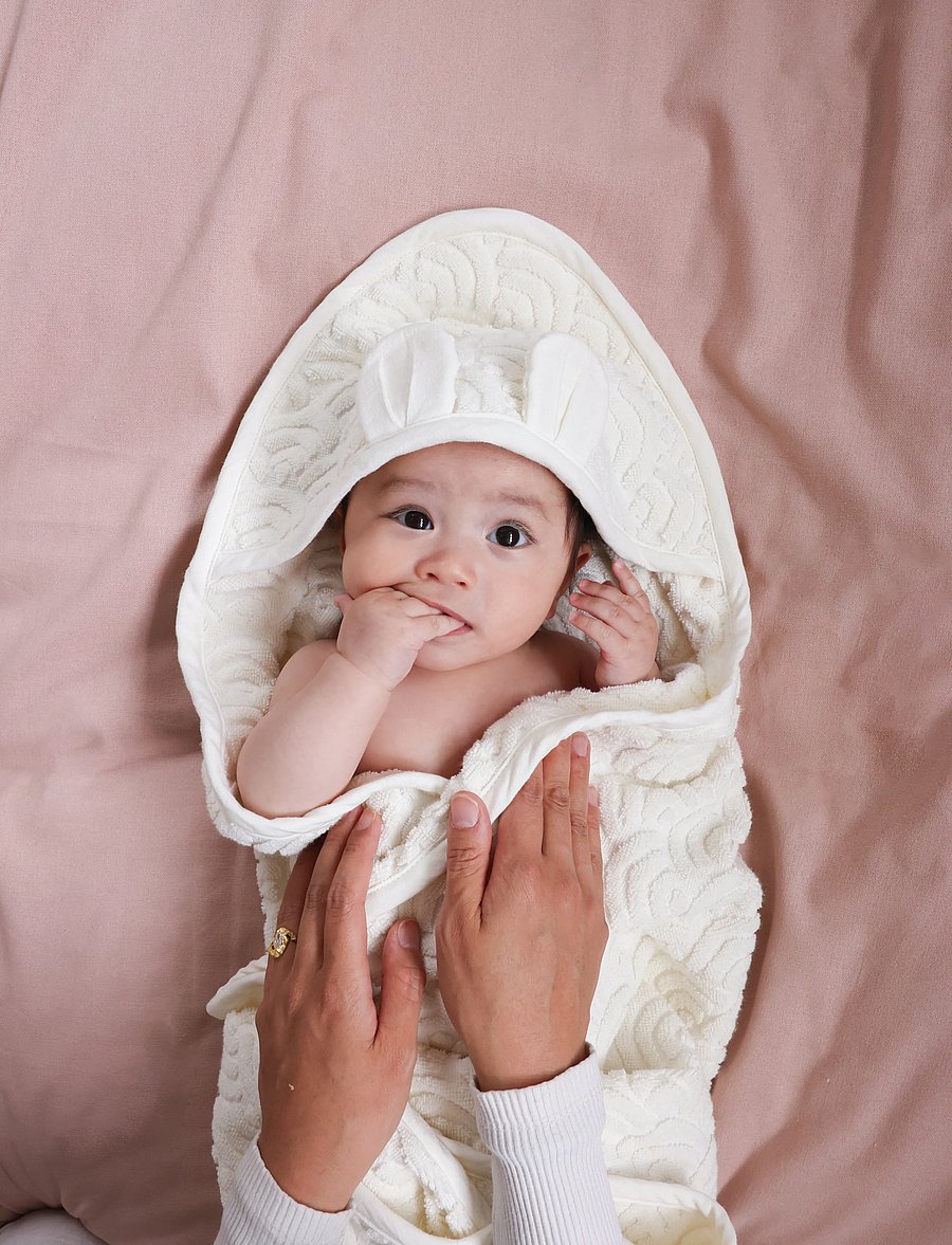 Cam Cam Copenhagen - Towel, Baby, Hooded w/ ears - towels - off-white - 0