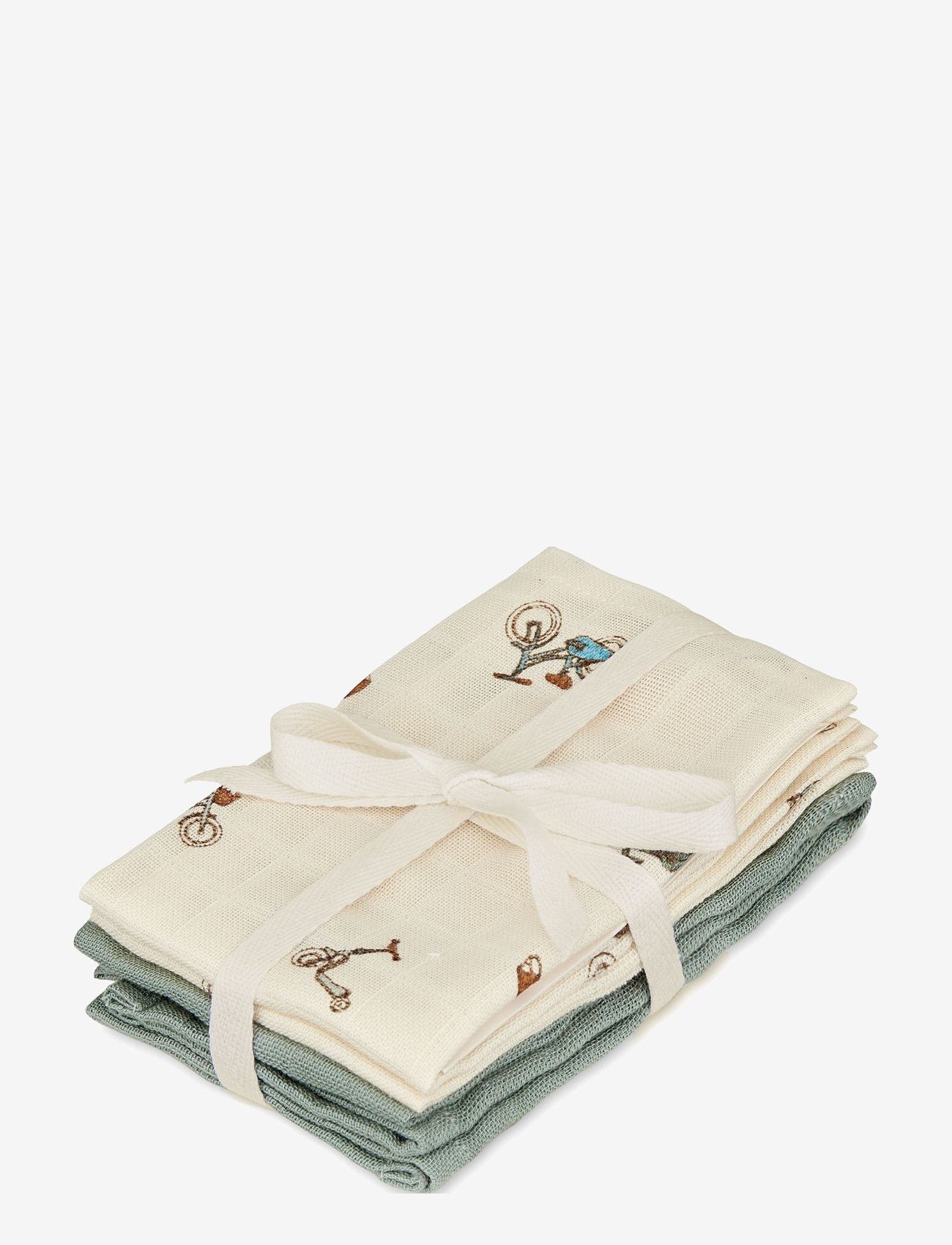 Cam Cam Copenhagen - Wash Cloth, 4 pack - GOTS - Vintage Toys - klude - bicycles - 0