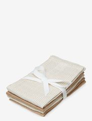 Wash Cloth, 4 pack - CLASSIC STRIPES CAMEL