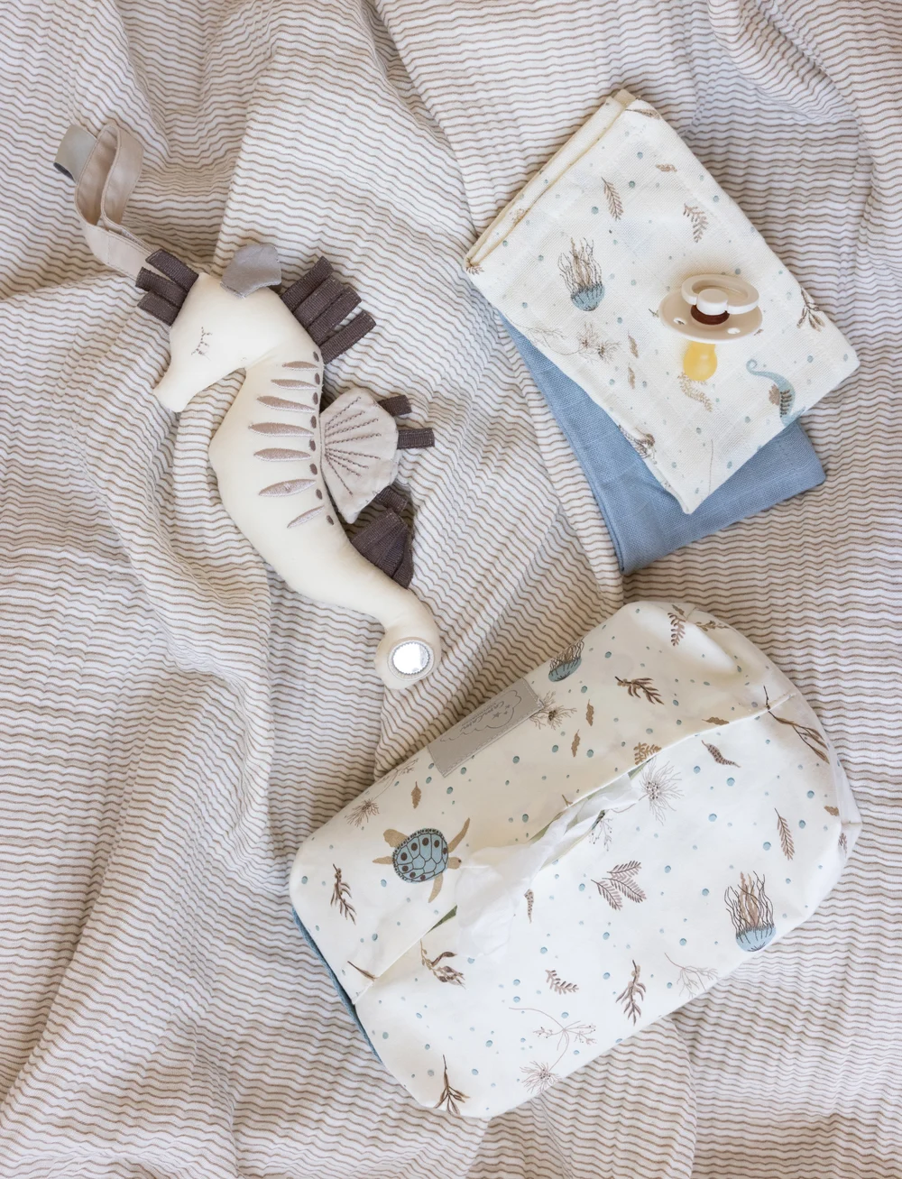 Cam Cam Copenhagen - Wash Cloth, 4 pack - GOTS - Bows - klude - sea garden - 0