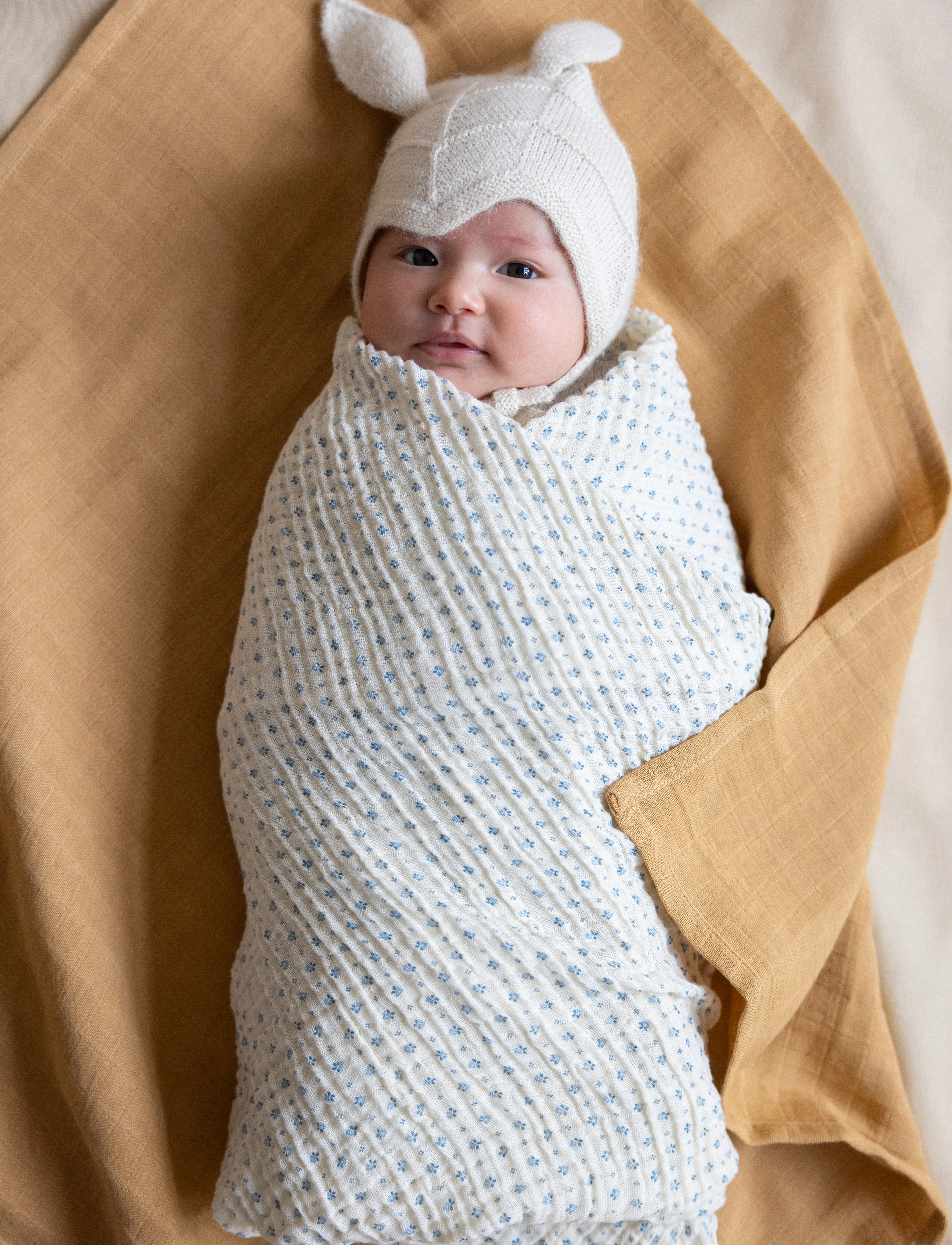 Cam Cam Copenhagen Muslin Baby Blanket - GOTS - Blueberries - Beebitooted - CAPRI / cream