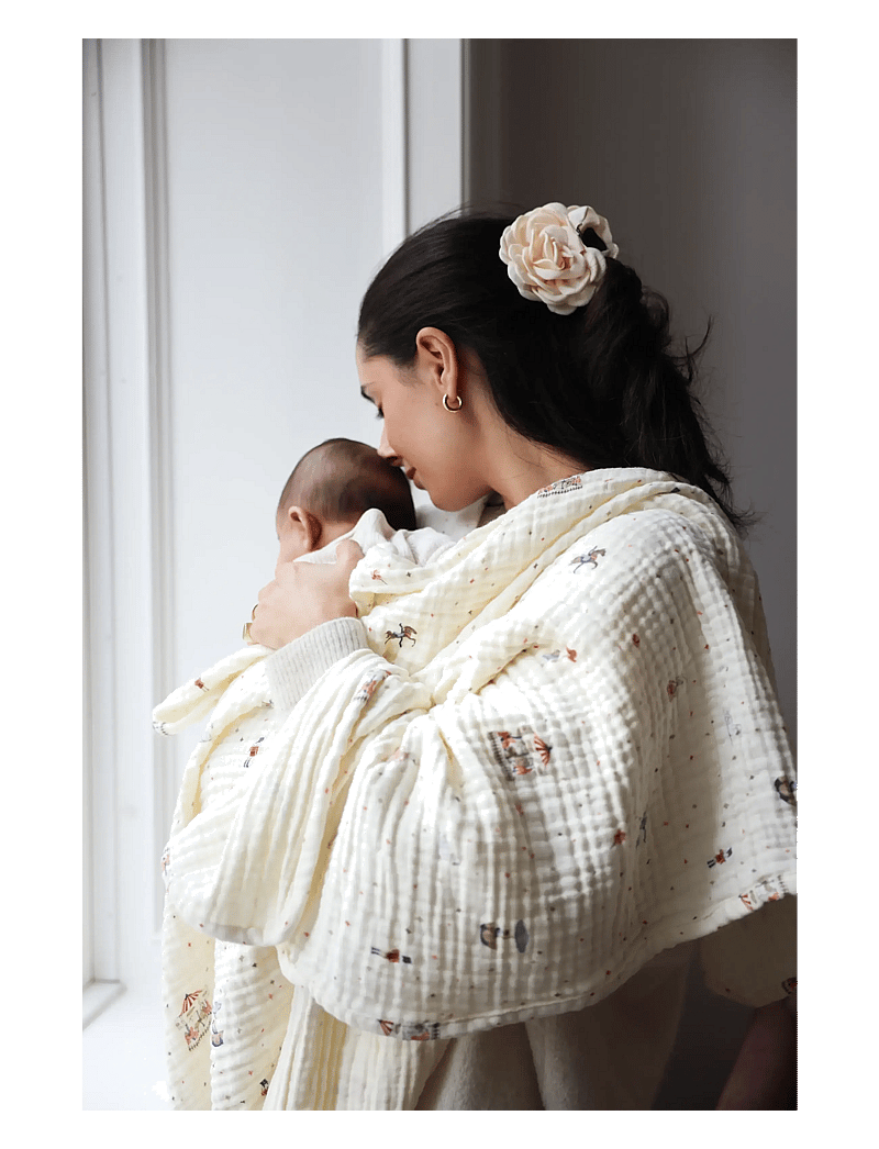 Cam Cam Copenhagen - Muslin Baby Blanket - GOTS - Vintage Toys - musselintæpper - carousel - 2