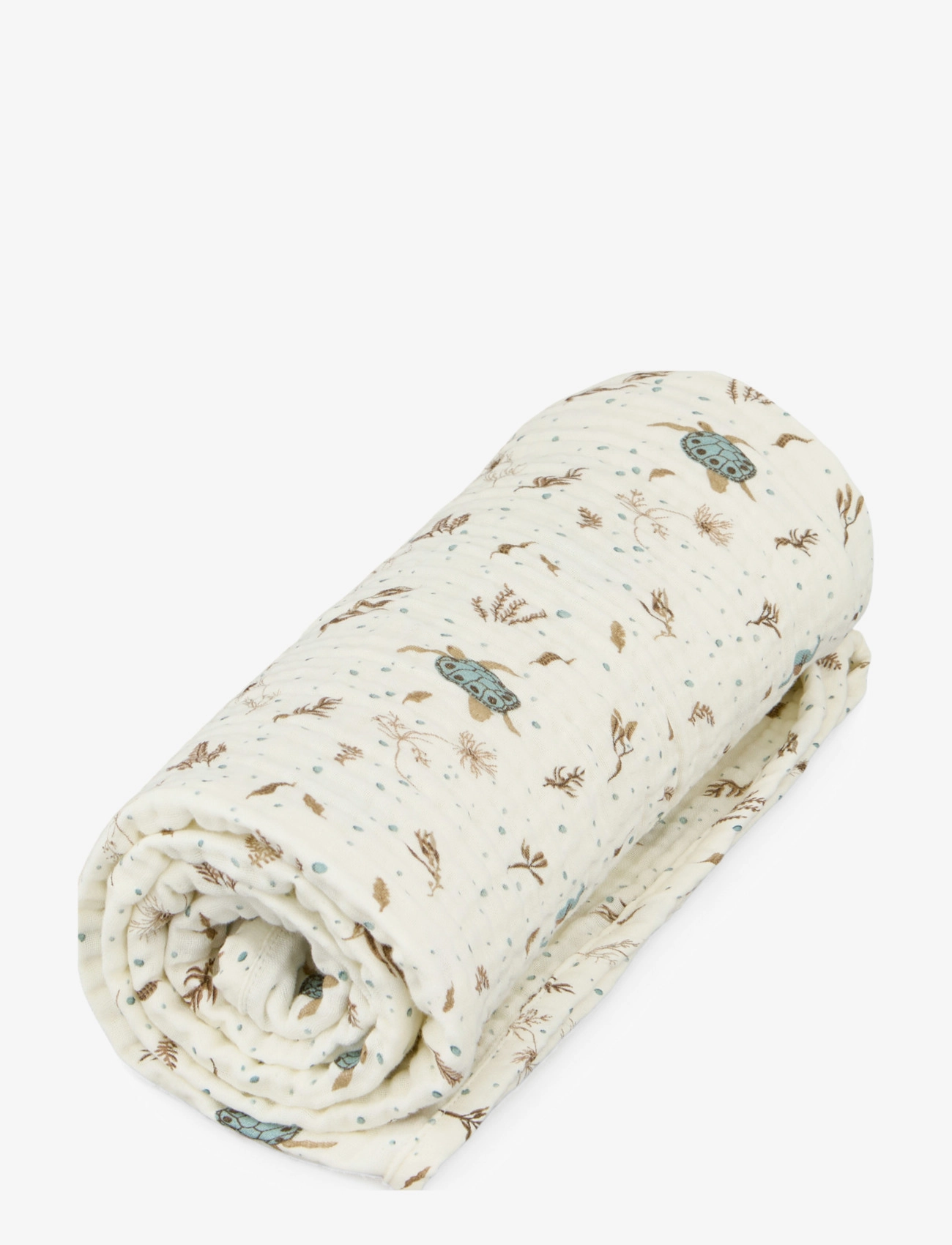 Cam Cam Copenhagen Muslin Baby Blanket - GOTS - Blueberries - 4 for 3 - SEA GARDEN / cream