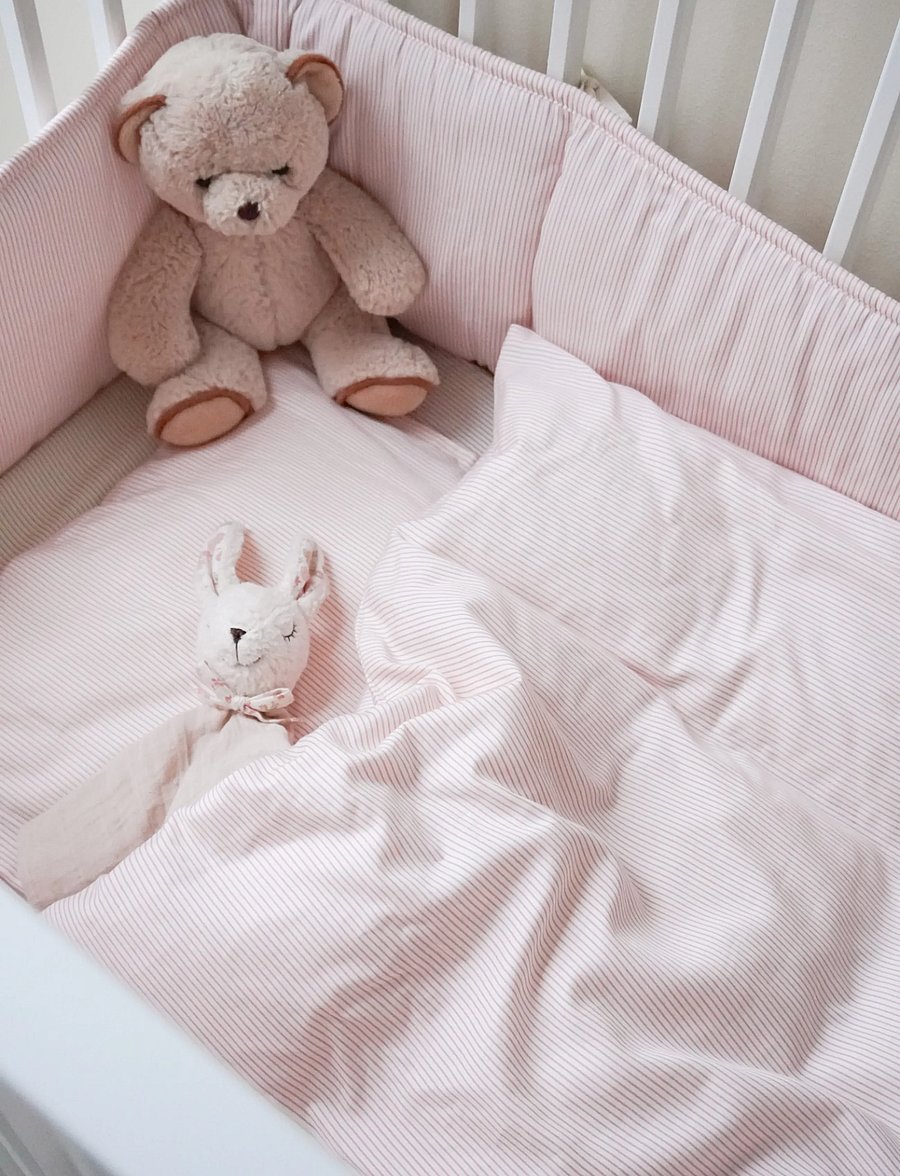 Cam Cam Copenhagen - Cot Bumper - OCS - Classic Stripes Rose - voodipehmendused - classic stripes rose - 0