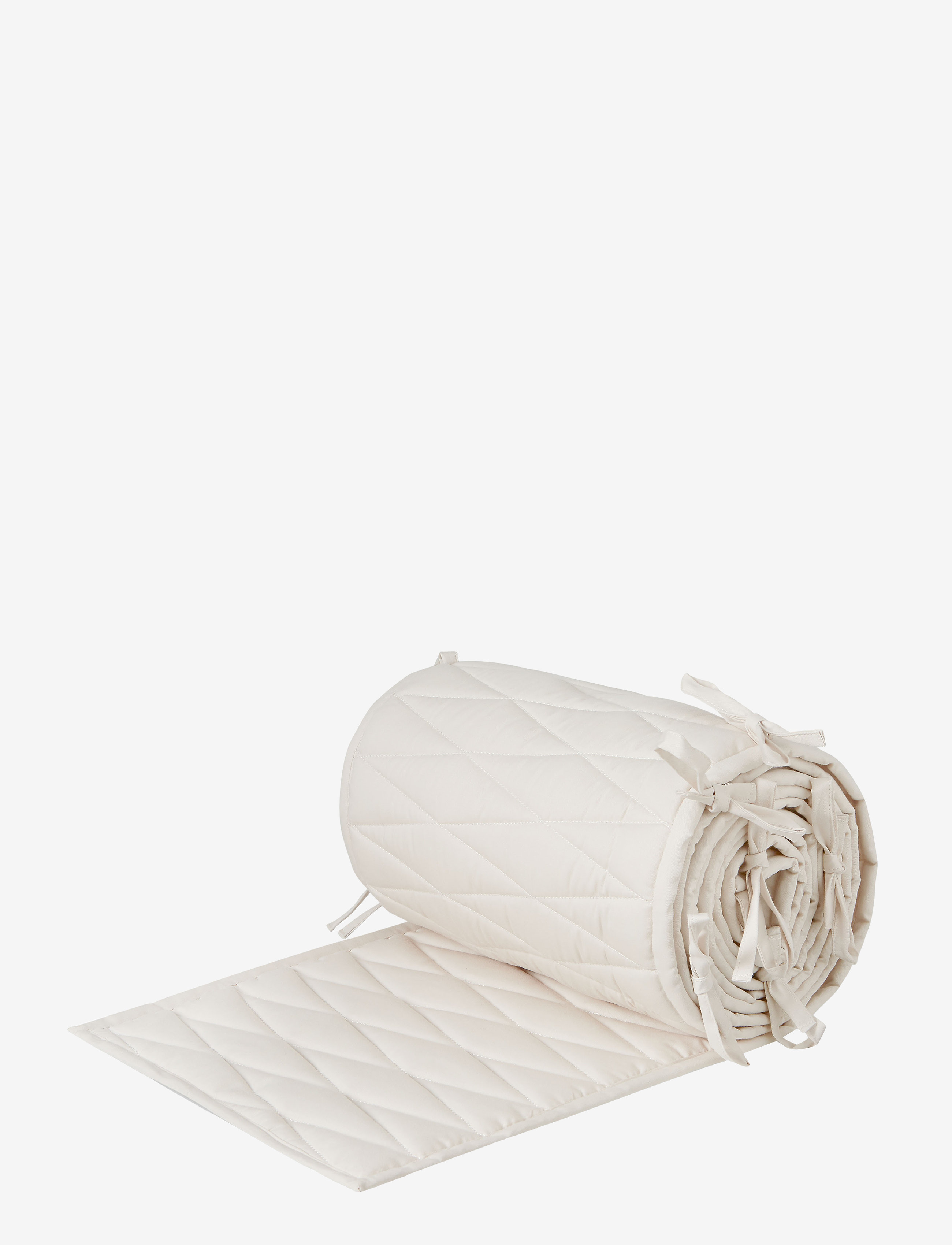 Cam Cam Copenhagen Cot Bumper w/ Harlequin embroidery - 4 for 3 - LIGHT SAND / cream