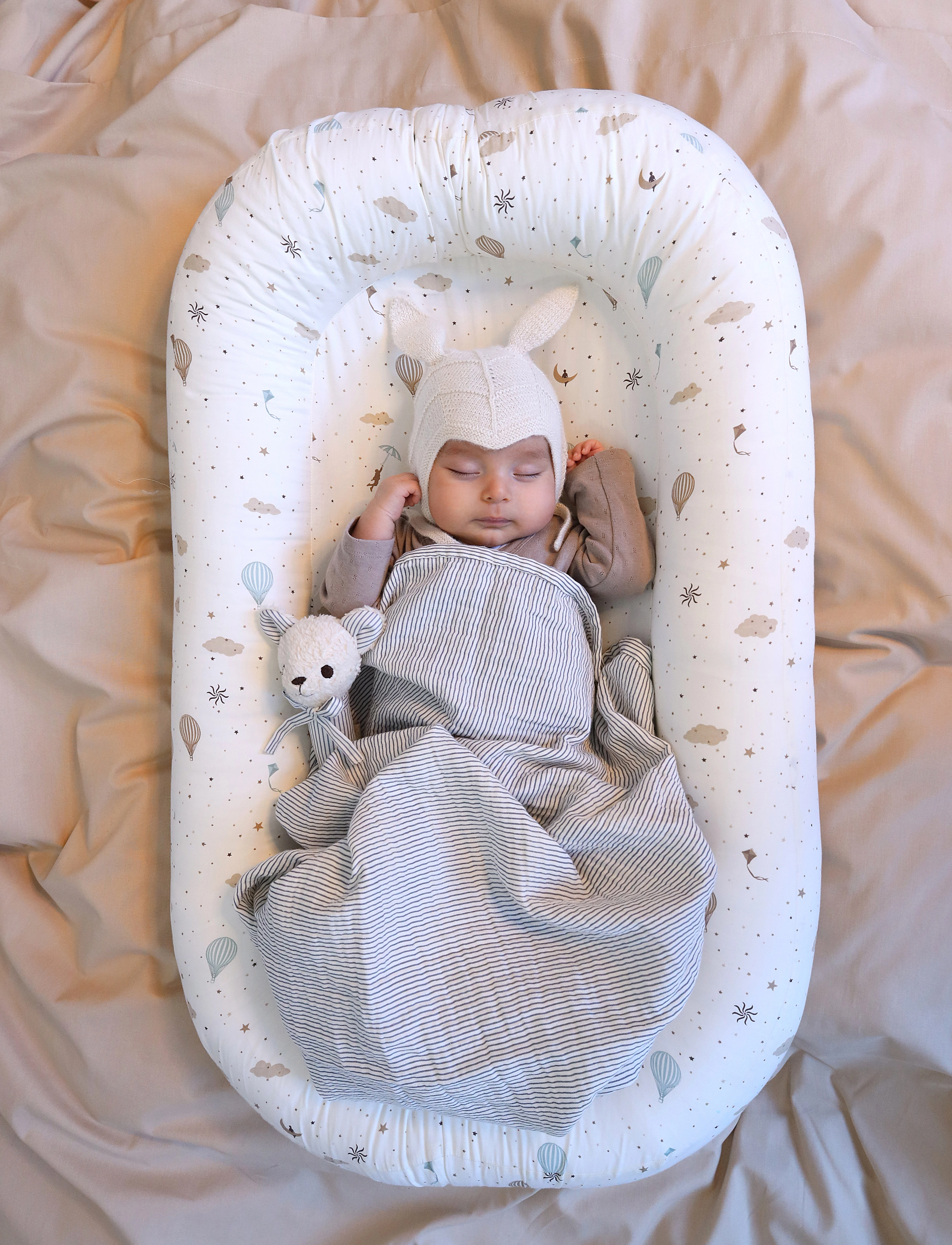 Cam Cam Copenhagen Baby Nest Ocs Classic Stripes Rose, Børn, Babynest, Cream, Str: ONE SIZE