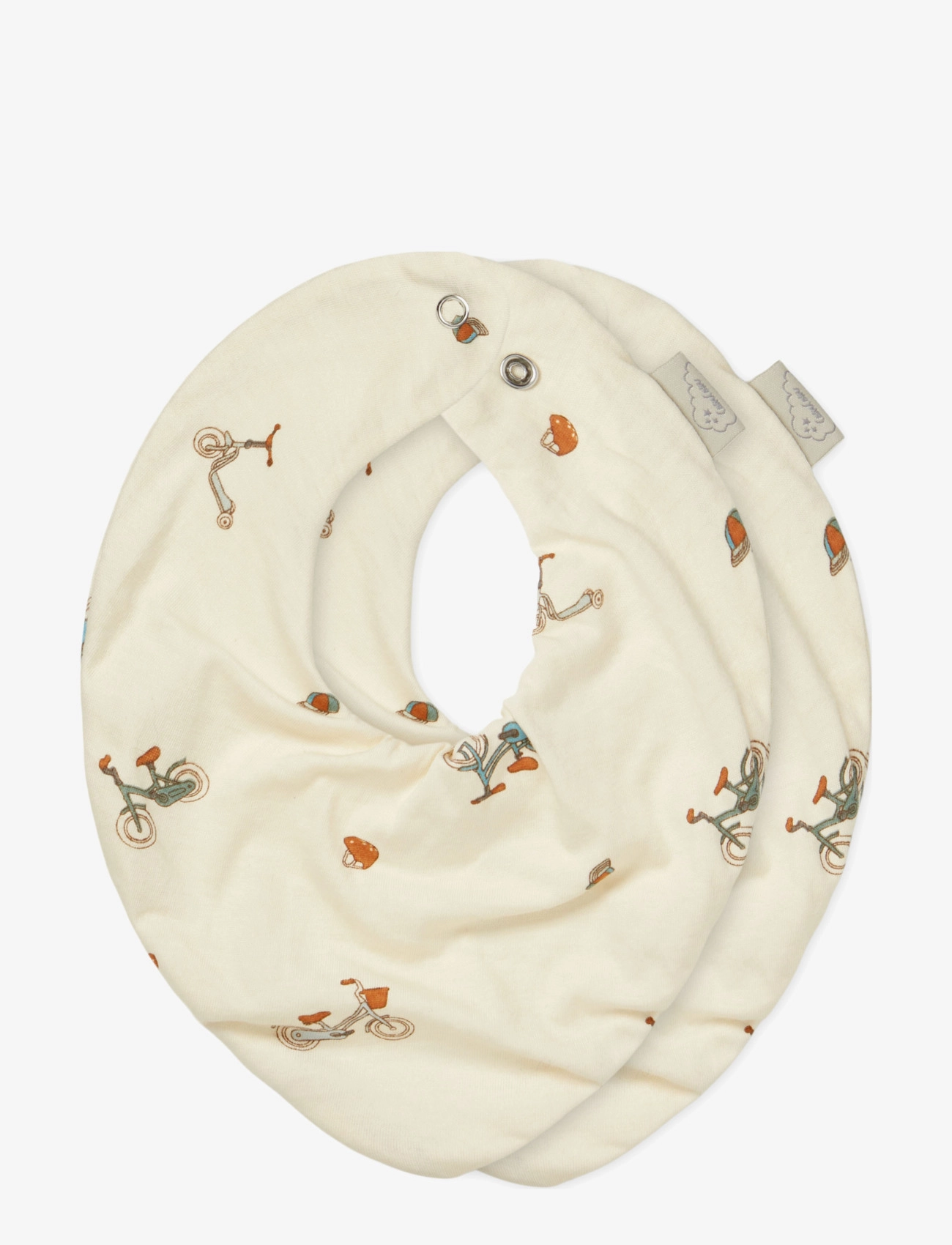 Cam Cam Copenhagen Bandana Bib, Jersey, 2-Pack - GOTS - Blueberries - 4 for 3 - BICYCLES / cream