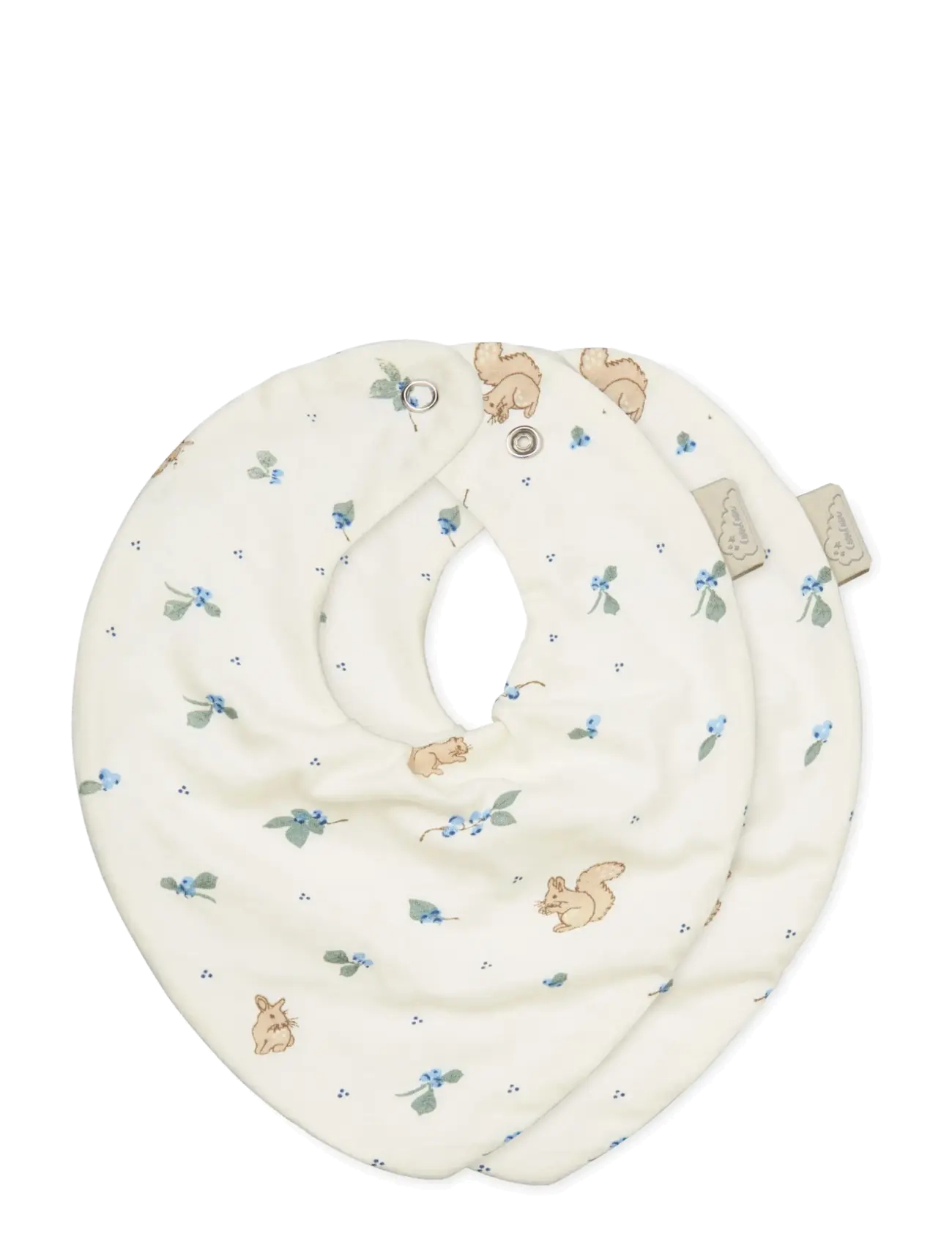 Cam Cam Copenhagen Bandana Bib, Jersey, 2-Pack - GOTS - Woodland - Kuolalaput - BLUEBERRIES / cream