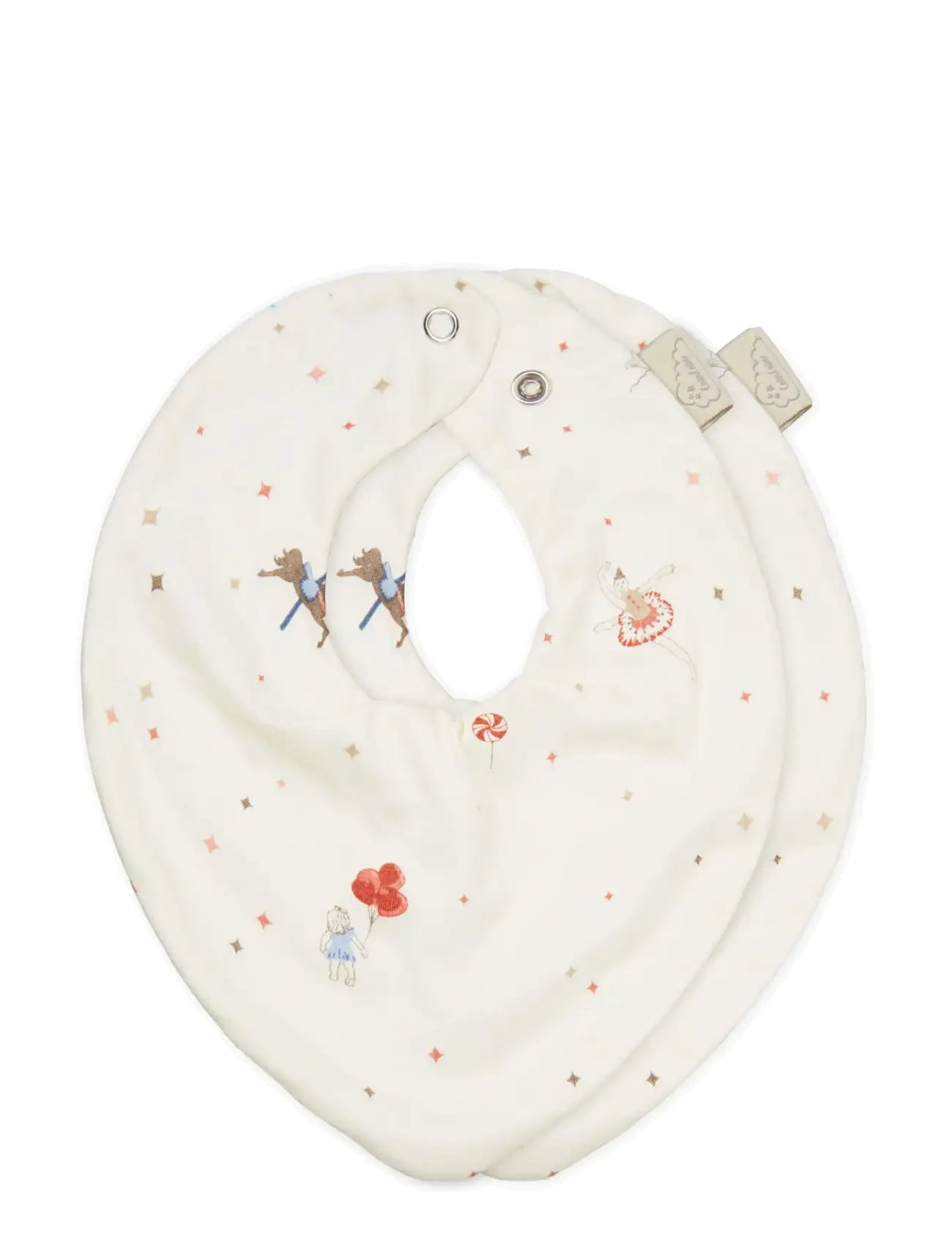 Bandana Bib, Jersey, 2-Pack - GOTS - Bows - CAROUSEL