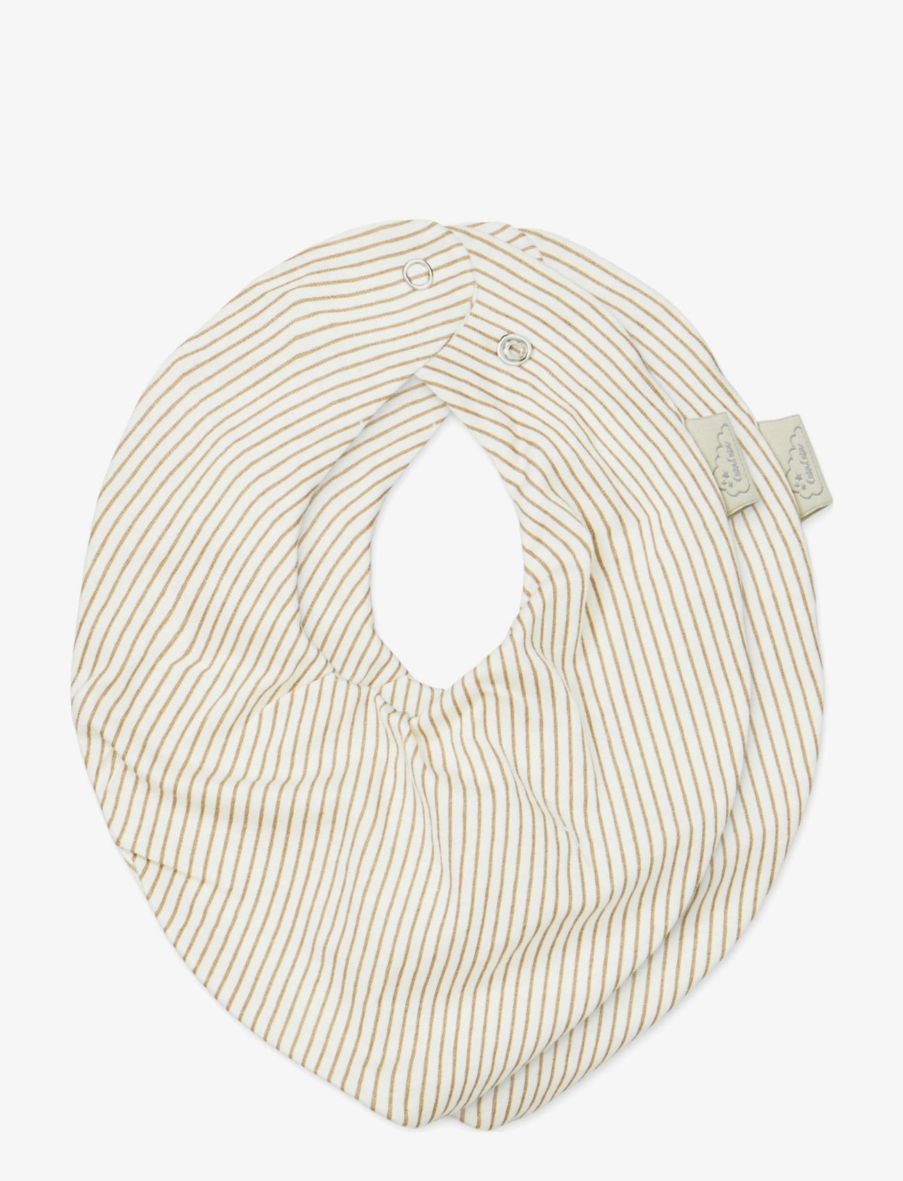 Cam Cam Copenhagen Bandana Bib, Jersey, 2-Pack - GOTS - Woodland - Kuolalaput - CLASSIC STRIPES CAMEL / cream