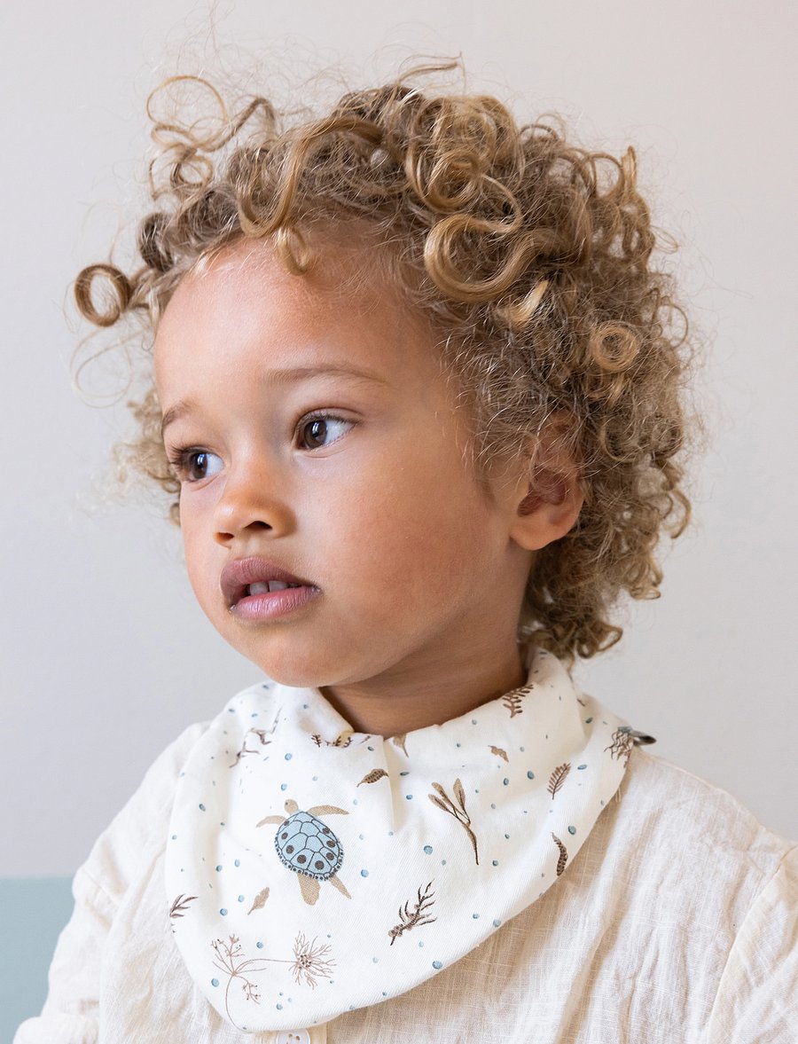 Cam Cam Copenhagen - Bandana Bib, Jersey, 2-Pack - GOTS - Vintage Toys - hagesmækker - sea garden - 0