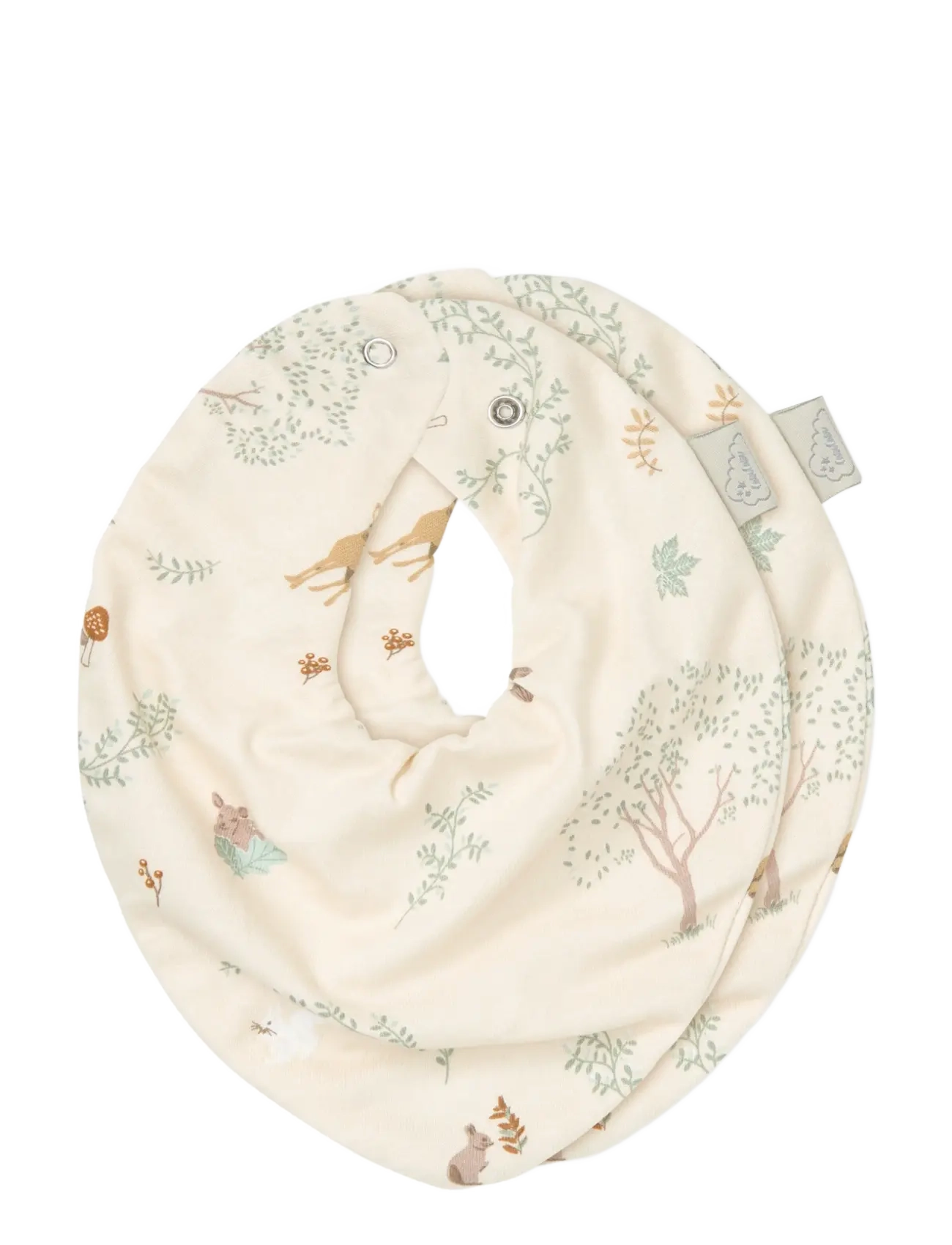 Cam Cam Copenhagen Bandana Bib, Jersey, 2-Pack - GOTS - Woodland - Inspiration - WOODLAND / cream