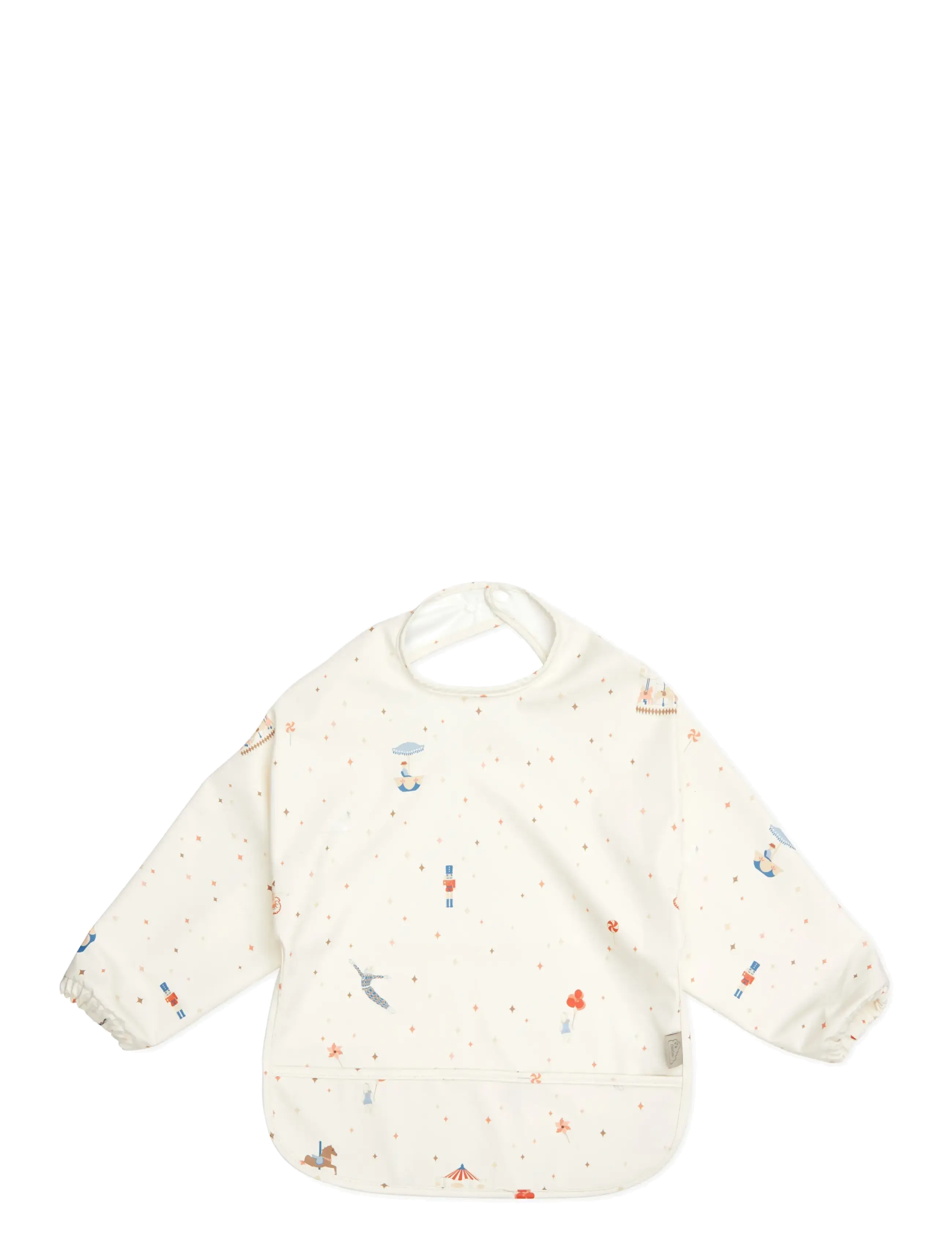 Cam Cam Copenhagen Sleeved Bib - Bows, One Size, Cream, Hagesmække > Langærmet Hagesmæk, Børn