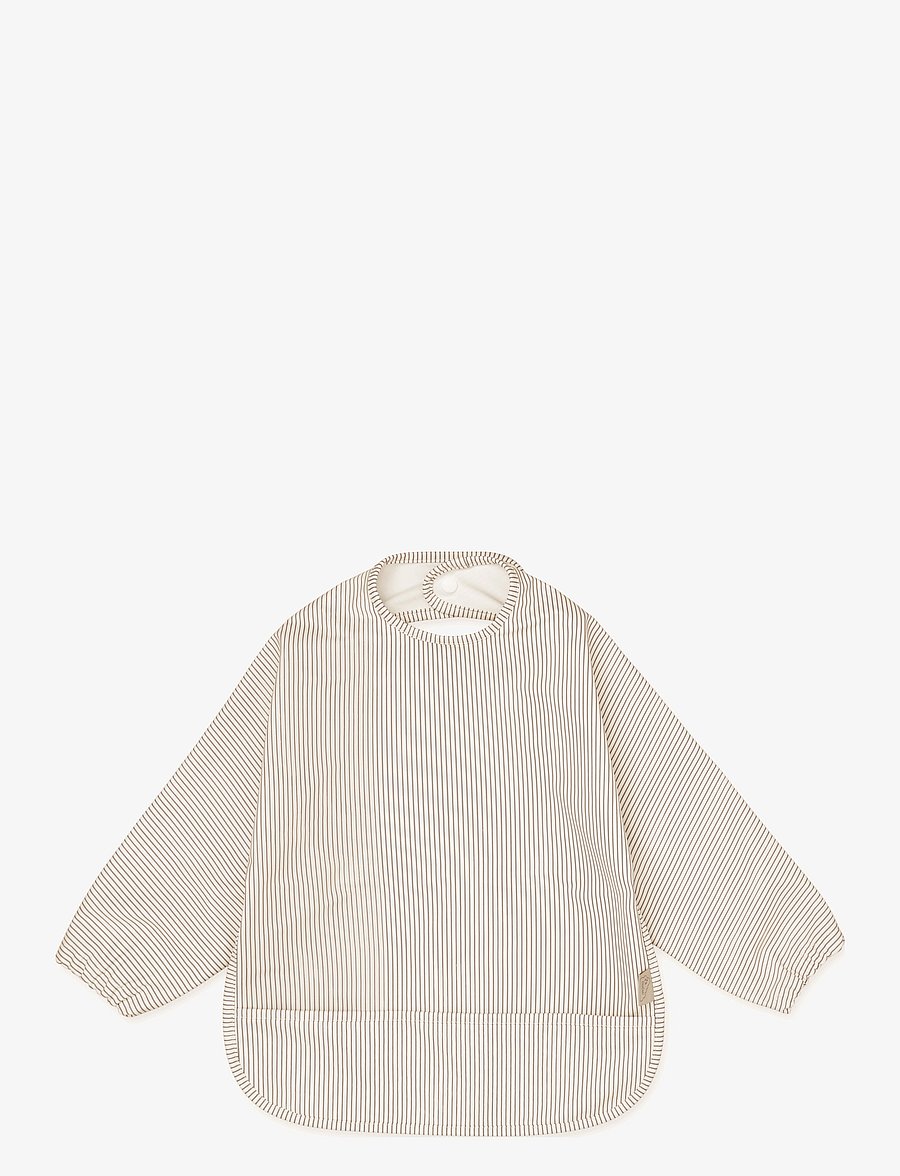 Cam Cam Copenhagen - Sleeved Bib - Blueberries - langarmlätzchen - classic stripes camel - 1