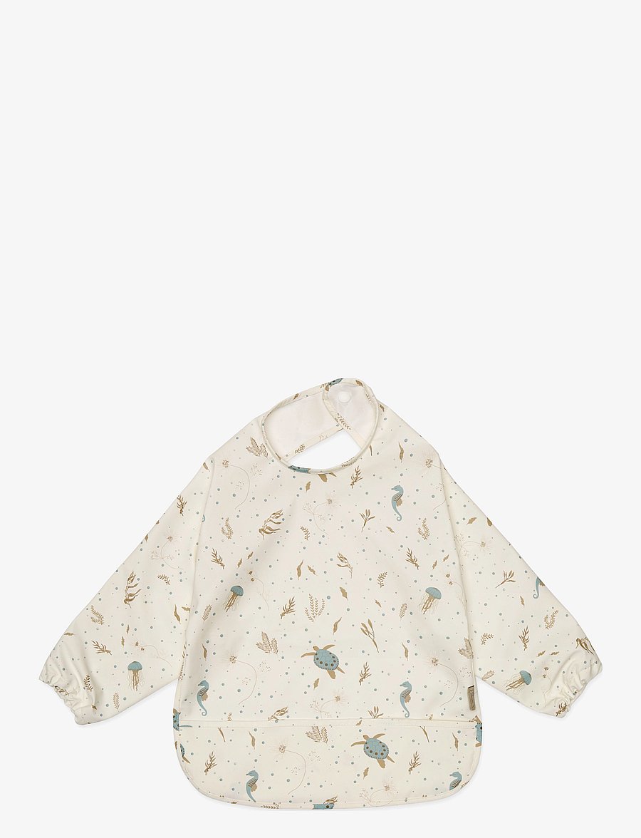 Cam Cam Copenhagen - Sleeved Bib - Blueberries - långärmad haklappar - sea garden - 1