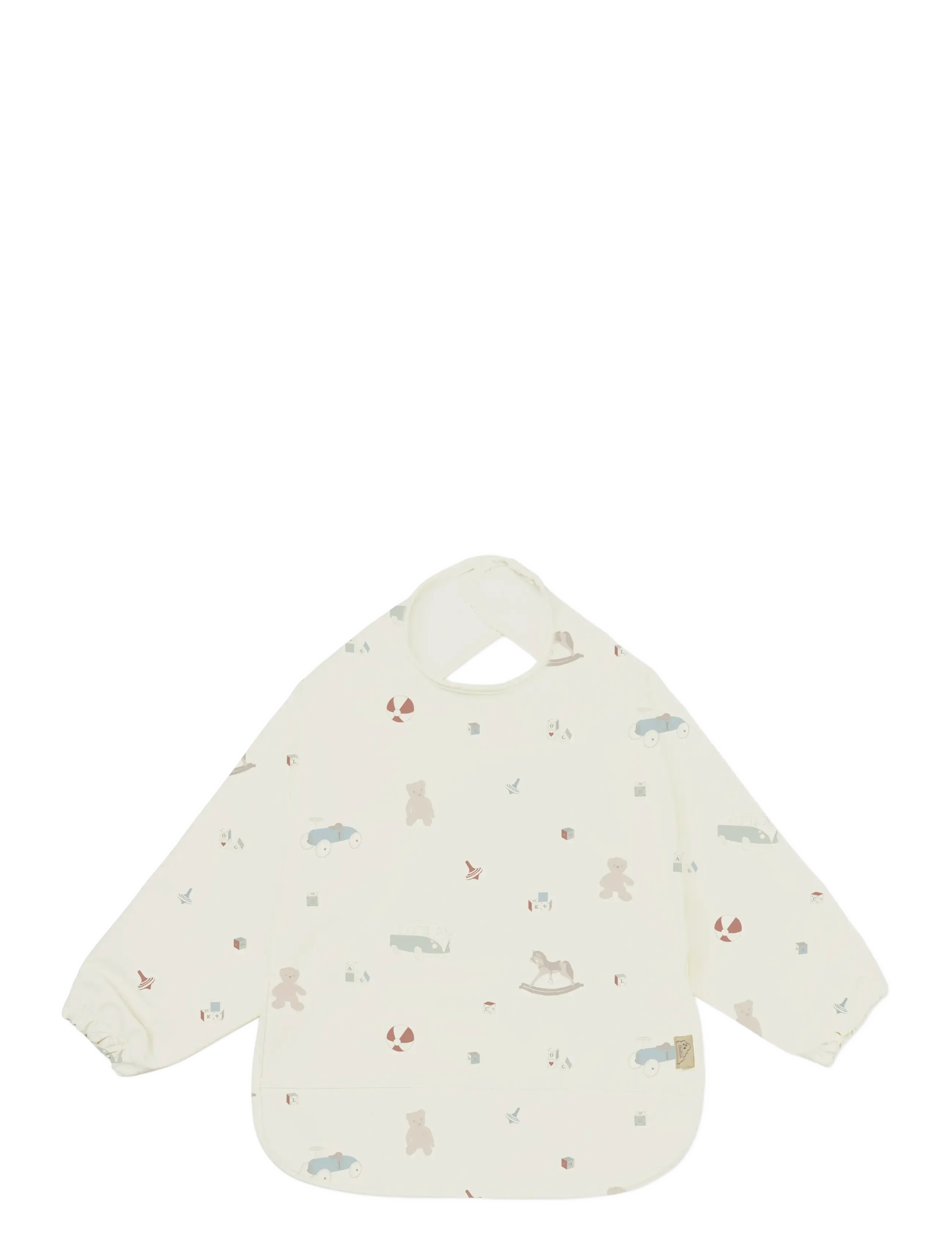 Cam Cam Copenhagen Sleeved Bib - Bows, One Size, Cream, Hagesmække > Langærmet Hagesmæk, Børn