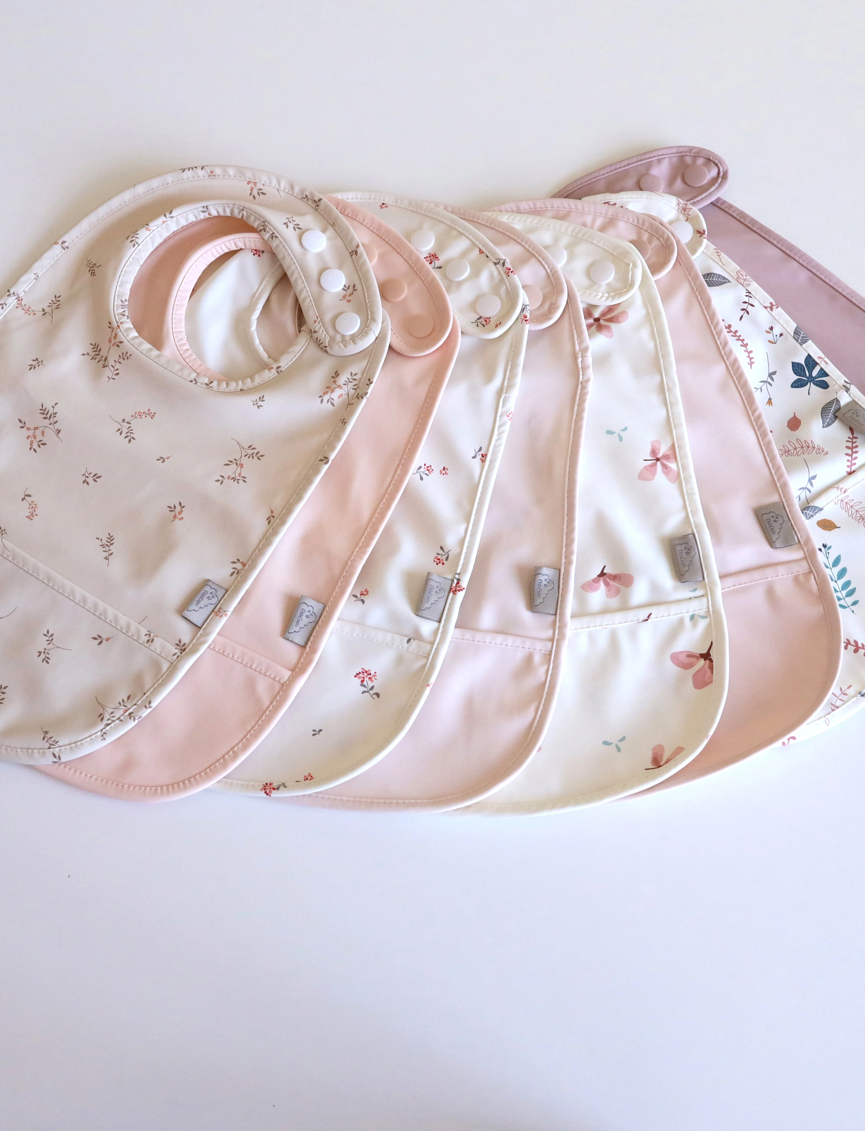 Cam Cam Copenhagen Bib w/ pocket, 2 pack - Toitmine - ASHLEY / pink/rose