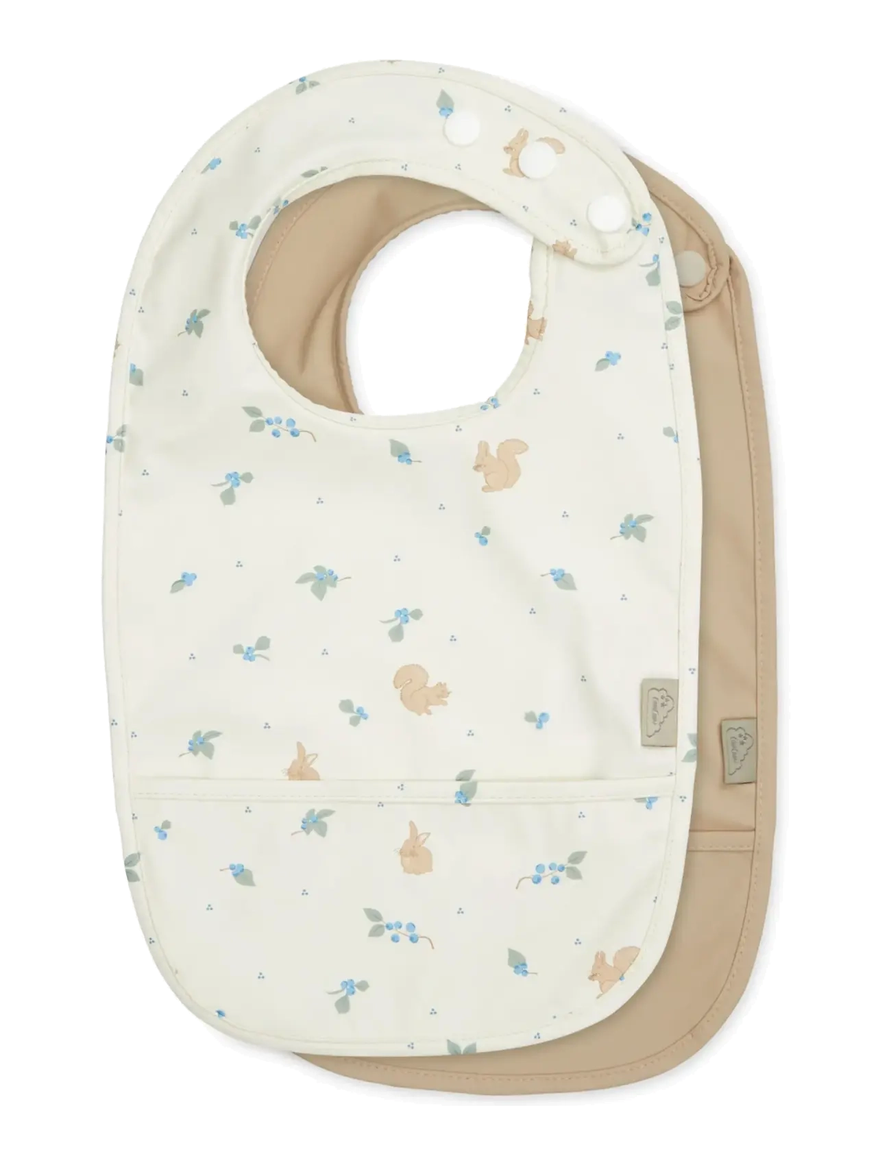 Cam Cam Copenhagen Bib w/ pocket, 2 pack - Pudipõlled - BLUEBERRIES / cream