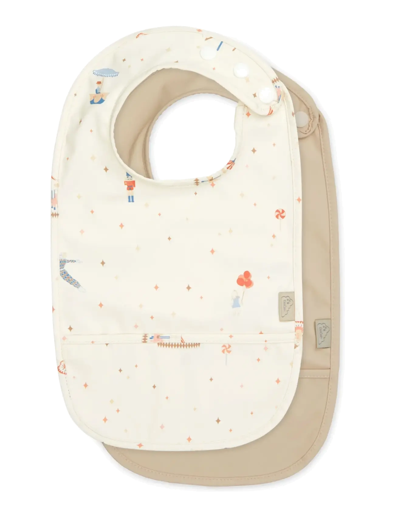 Bib w/ pocket, 2 pack - CAROUSEL