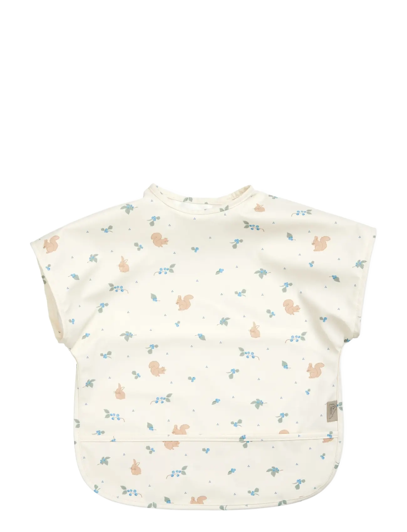 Cam Cam Copenhagen Short Sleeved Bib - Bows, One Size, Cream, Hagesmække > Hagesmække Uden Ærmer, Børn
