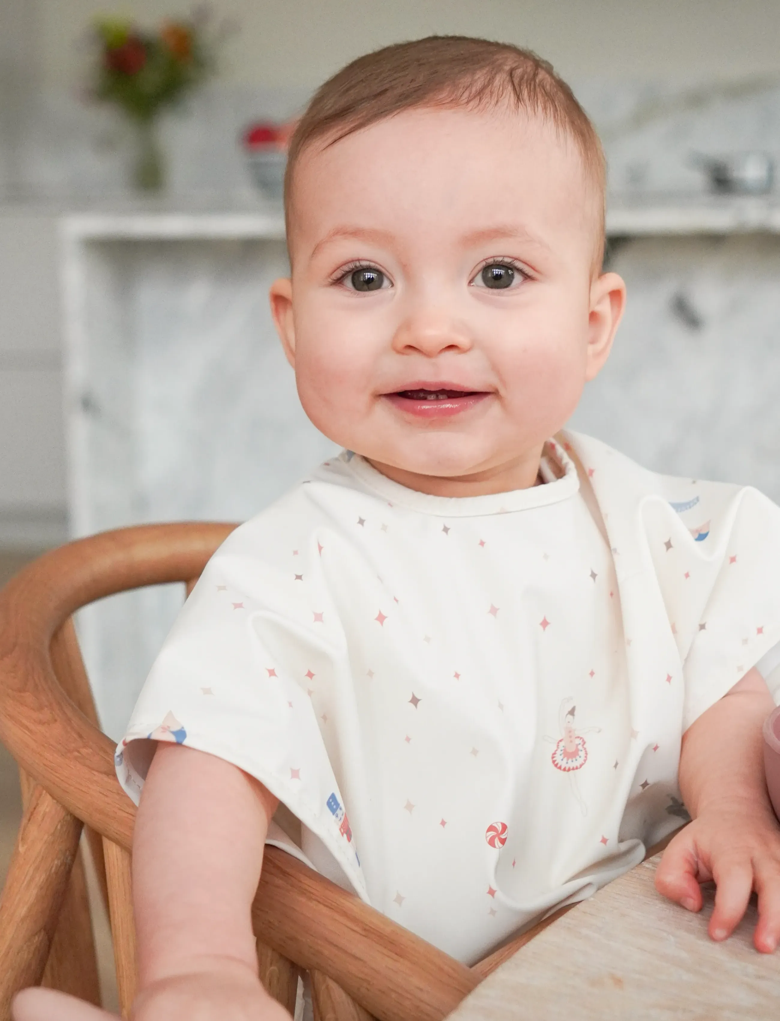 Cam Cam Copenhagen Short Sleeved Bib - Blueberries - Cam Cam Copenhagen - VINTAGE TOYS / cream