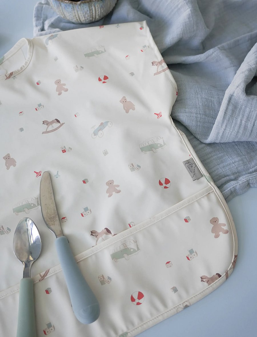 Cam Cam Copenhagen - Short Sleeved Bib - Bows - varrukateta pudipõlled - vintage toys - 2