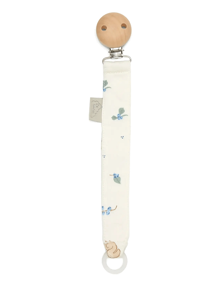 Cam Cam Copenhagen - Pacifier Holder - GOTS - Classic Stripes Rose - schnullerband - blueberries - 1