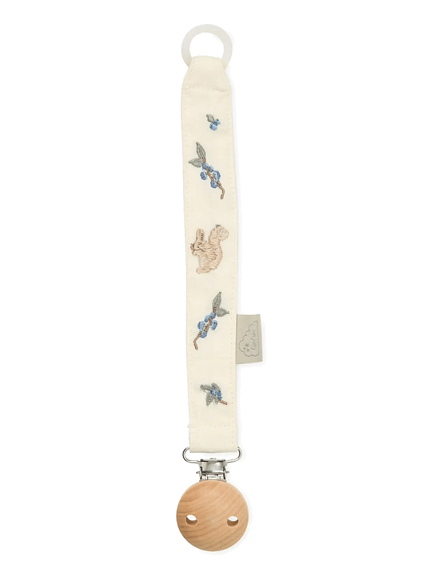 Cam Cam Copenhagen - Embroidered Pacifier Holder - GOTS - Bows - suttesnore - blueberries - 0