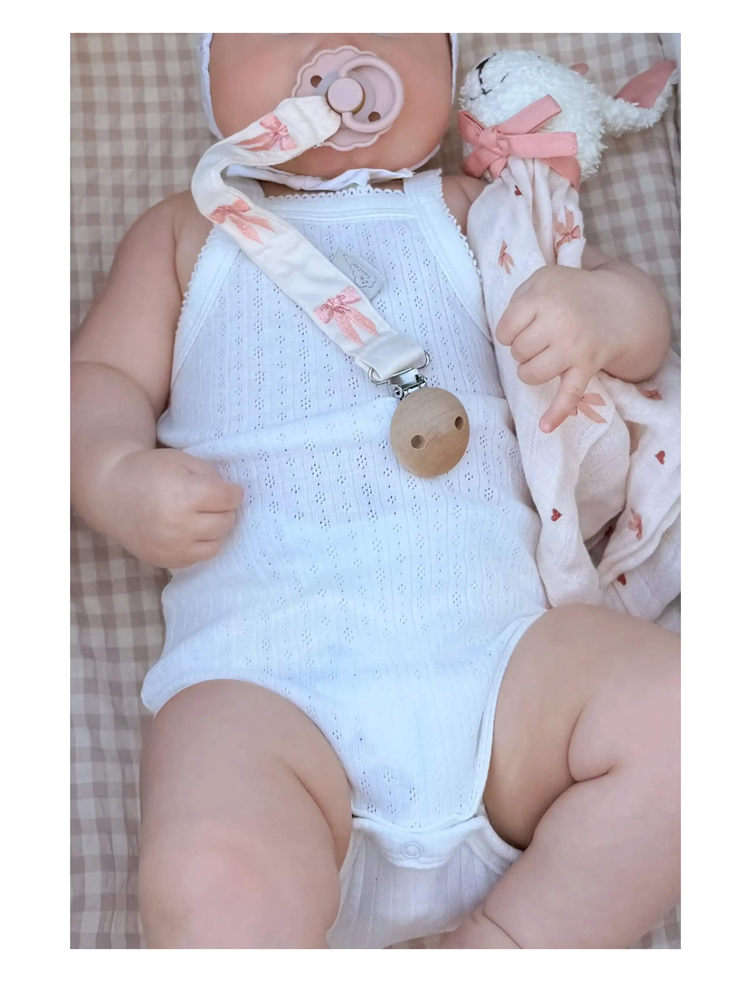 Cam Cam Copenhagen - Embroidered Pacifier Holder - GOTS - Blueberries - napphållare - bows - 2