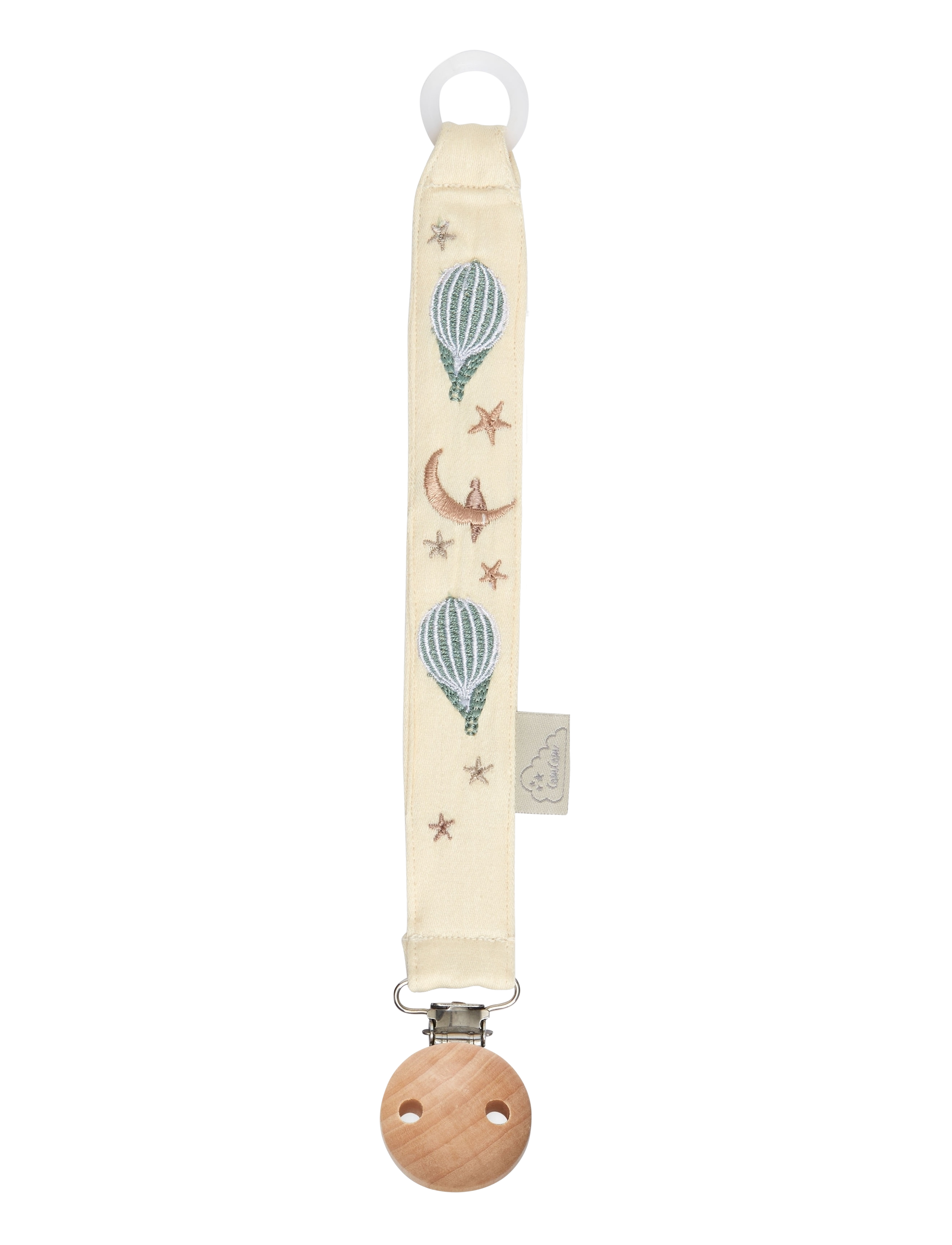 Cam Cam Copenhagen Embroidered Pacifier Holder - GOTS - Woodland - Lutiketid - DREAMLAND / cream