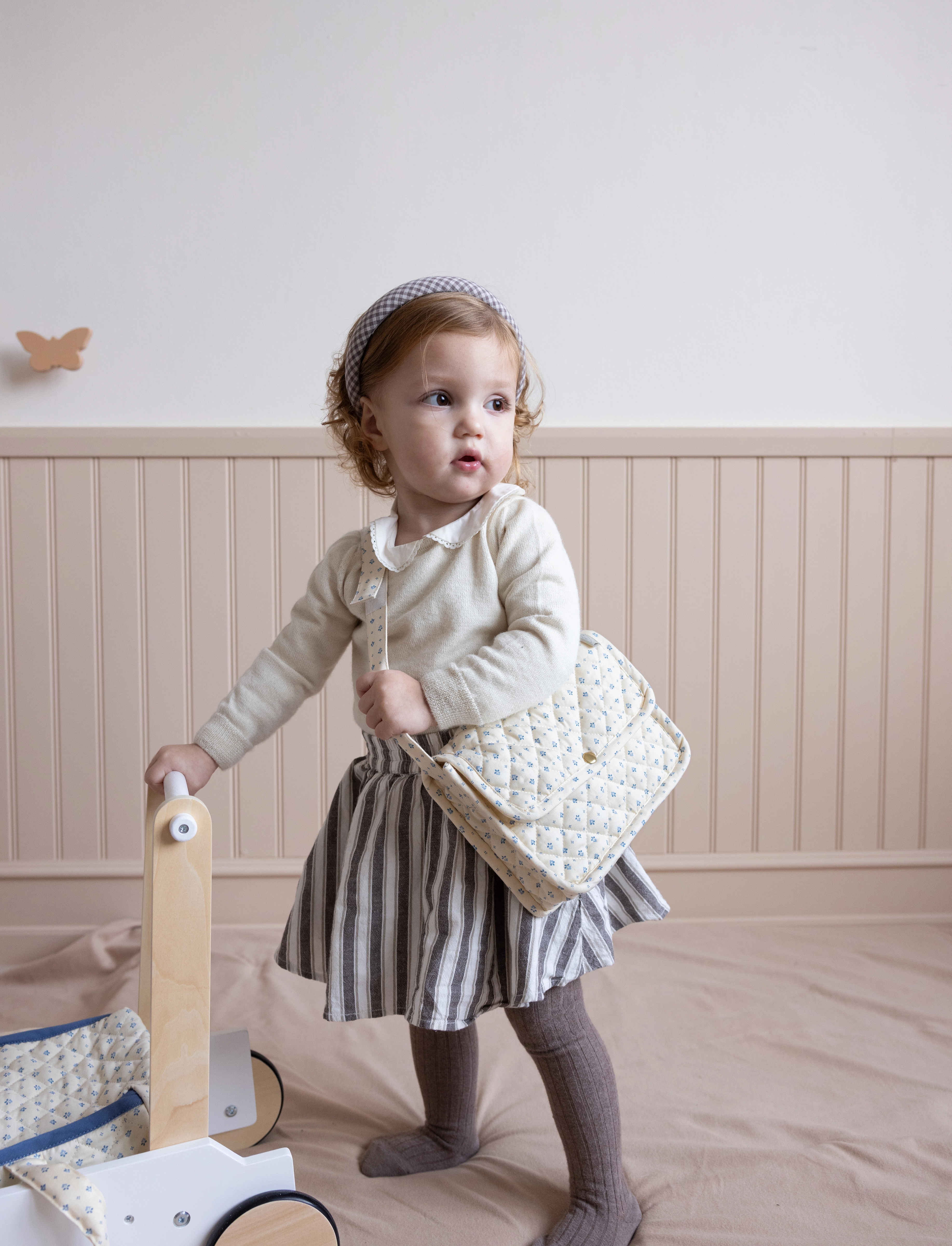 Cam Copenhagen Doll's Changing Bag Ocs Bows, One Size, Dolls & Accessories, Creme - Kinder