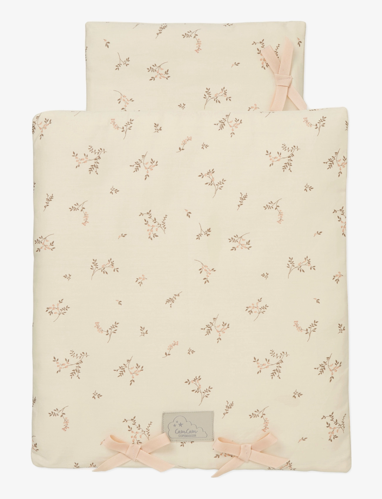 Cam Copenhagen Doll's Bedding Gots Bows, One Size, Dolls & Accessories, Beige - Doll Beds, Kinder