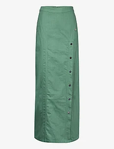 Washed Twill Long Skirt, Cannari Concept