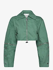 Cannari Concept - Washed Twill Crop Jacket - spring jackets - green spruce - 0