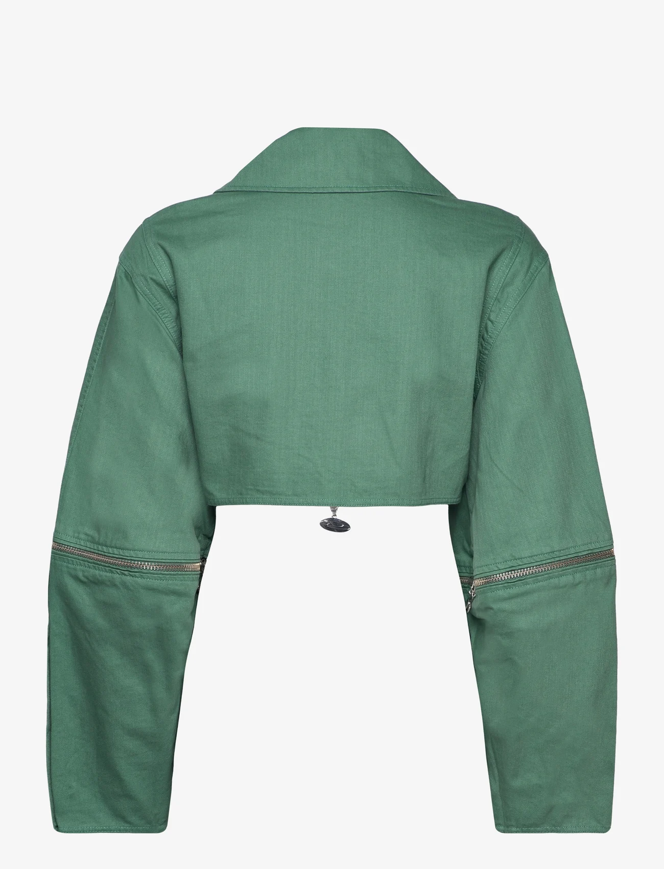 Cannari Concept - Washed Twill Crop Jacket - spring jackets - green spruce - 1