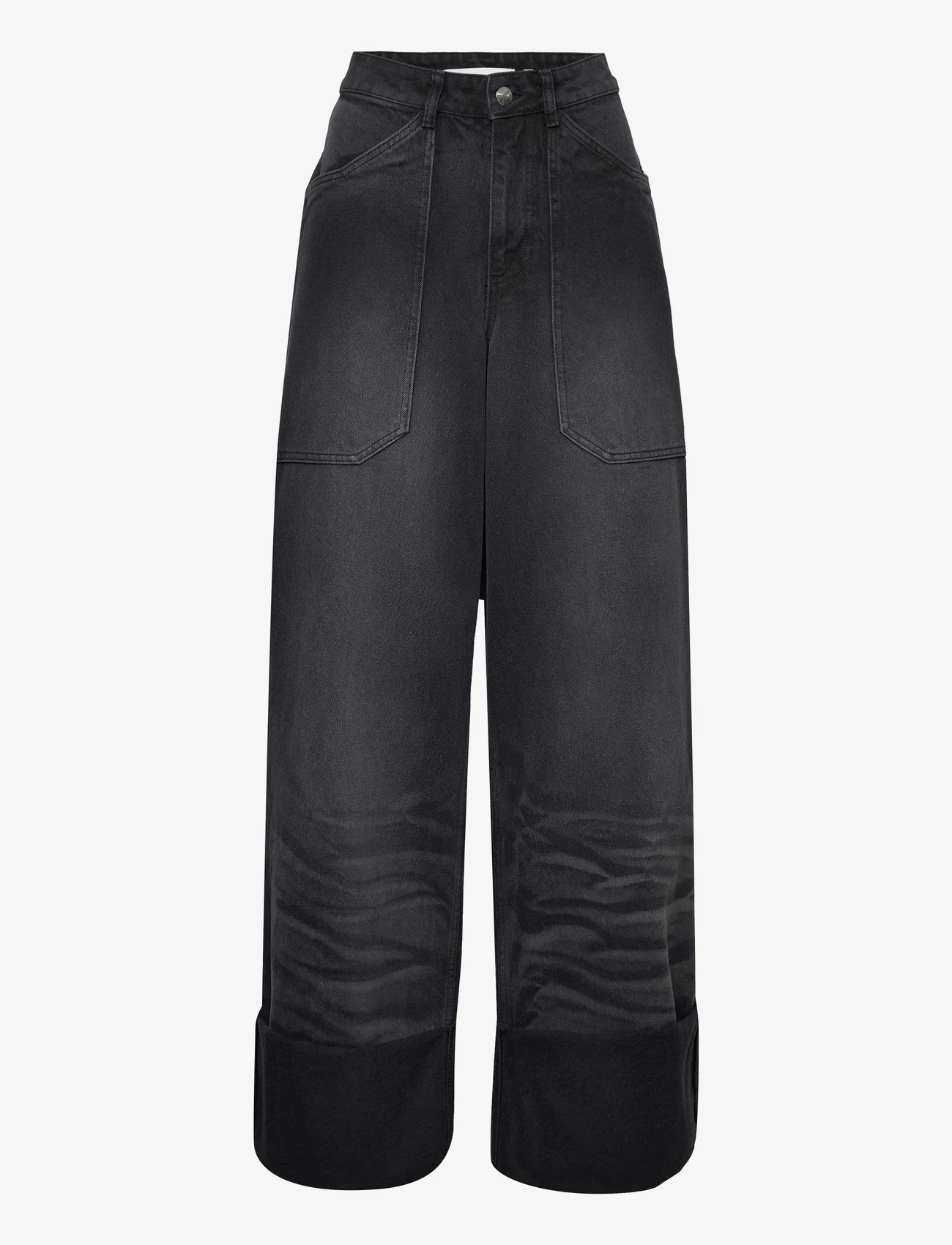 Cannari Concept - Black Wash Loose Jeans - vide jeans - forged iron - 0