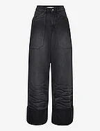 Black Wash Loose Jeans - FORGED IRON